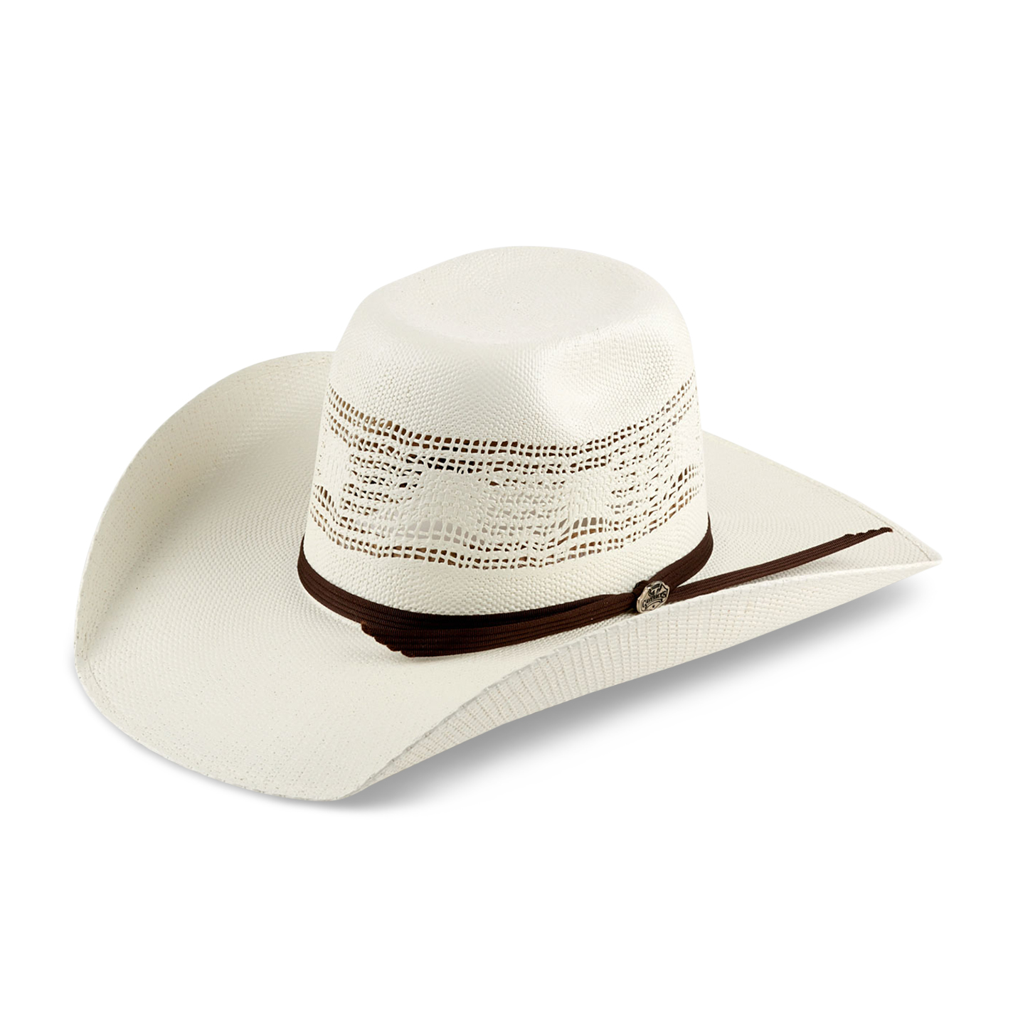 Cavender's Collection Bangora Ivory Brick Crown Wide Vent Straw Cowboy Hat - Image 1