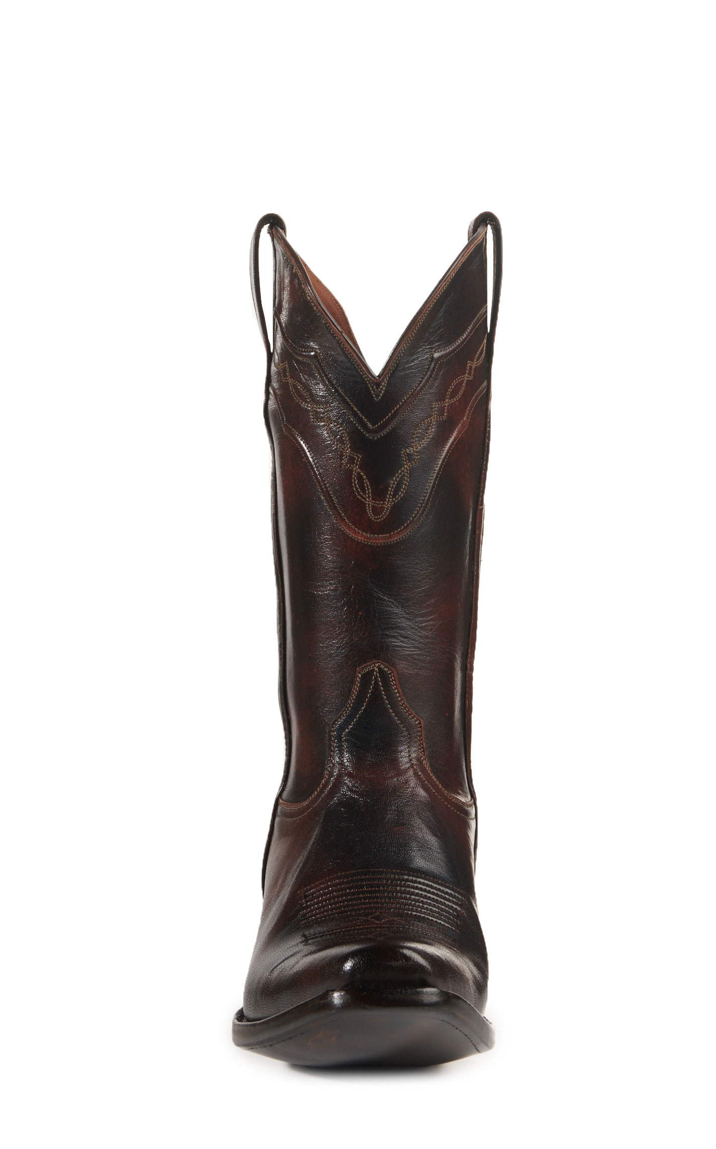 Black Jack Men's Brown Brush Off Goat Punchy Square Toe Cowboy Boots - Image 1