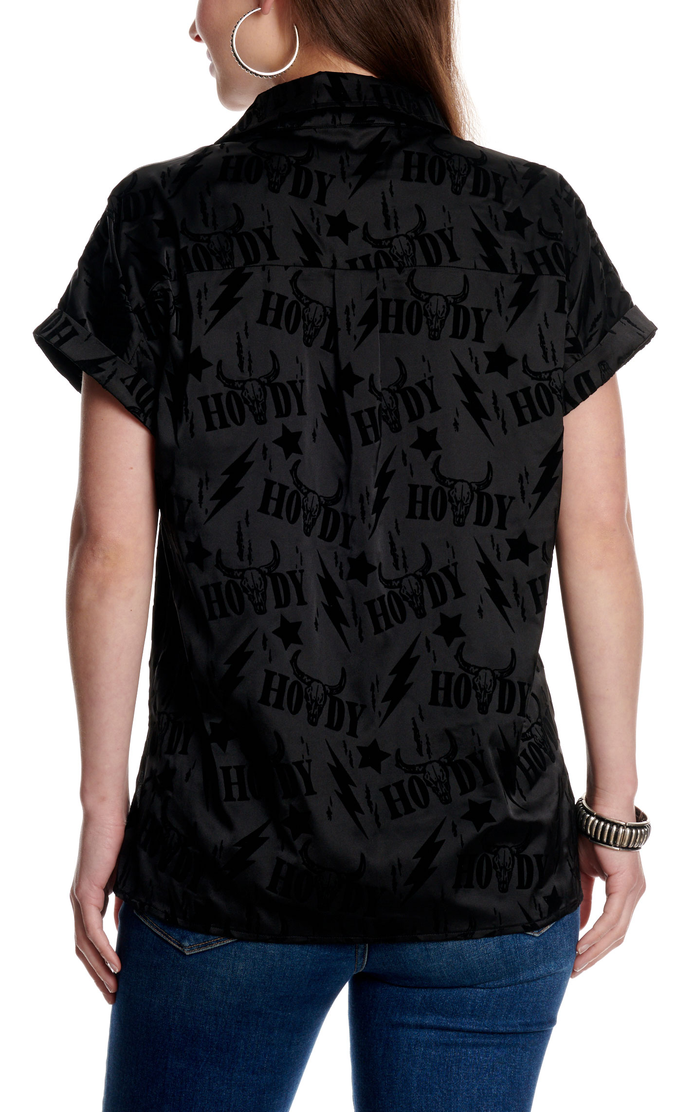 Merigold Kiss Women's Black Thunderroll 3D Mesh Top - Image 1