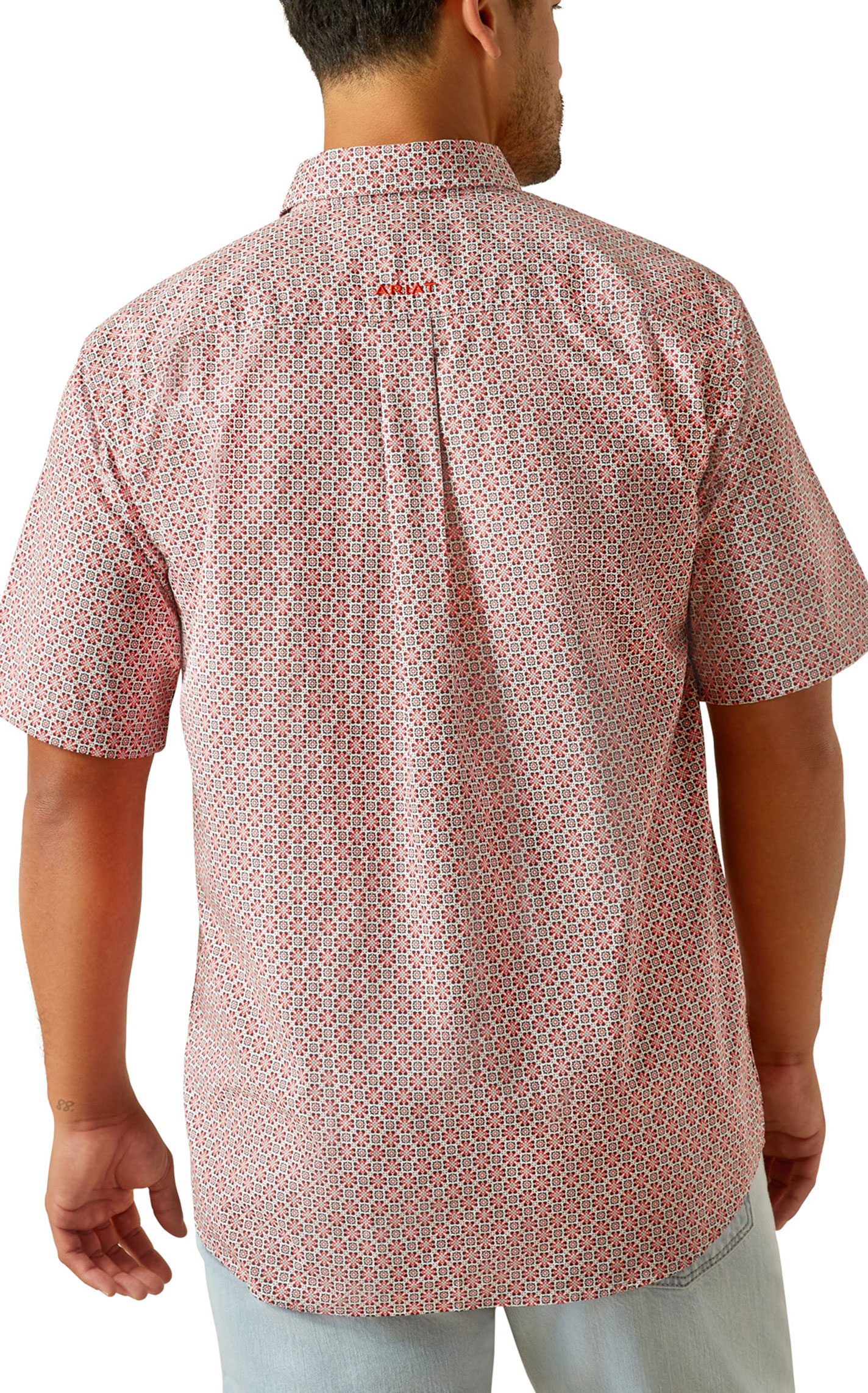 Ariat Men's Welch Red Geo Print Western Shirt - Image 1