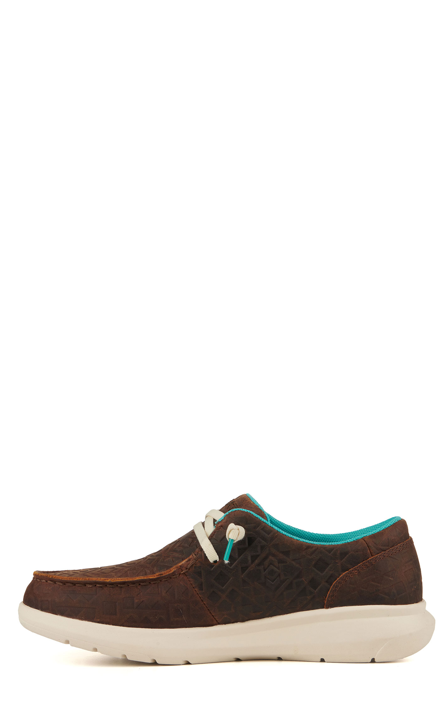 Ariat Women's Hilo Dark Brown Aztec Embossed Moc Toe Lace Up Casual Shoe - Image 1