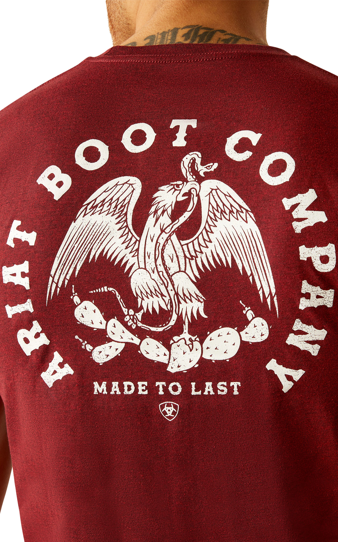 Ariat Men's Crimson Heather Eagle & Snake Logo Graphic T-Shirt - Image 1