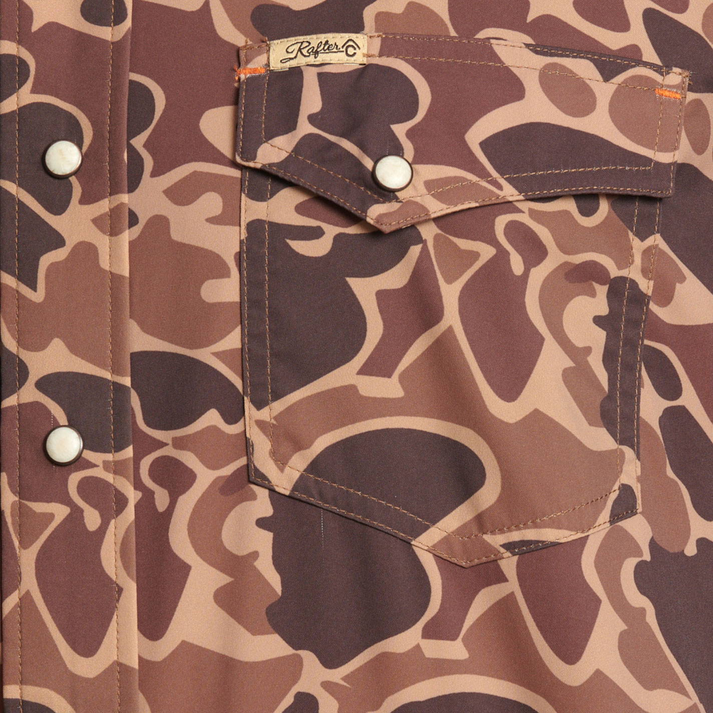 Rafter C Men's Brown Camo Print Shirt - Image 1