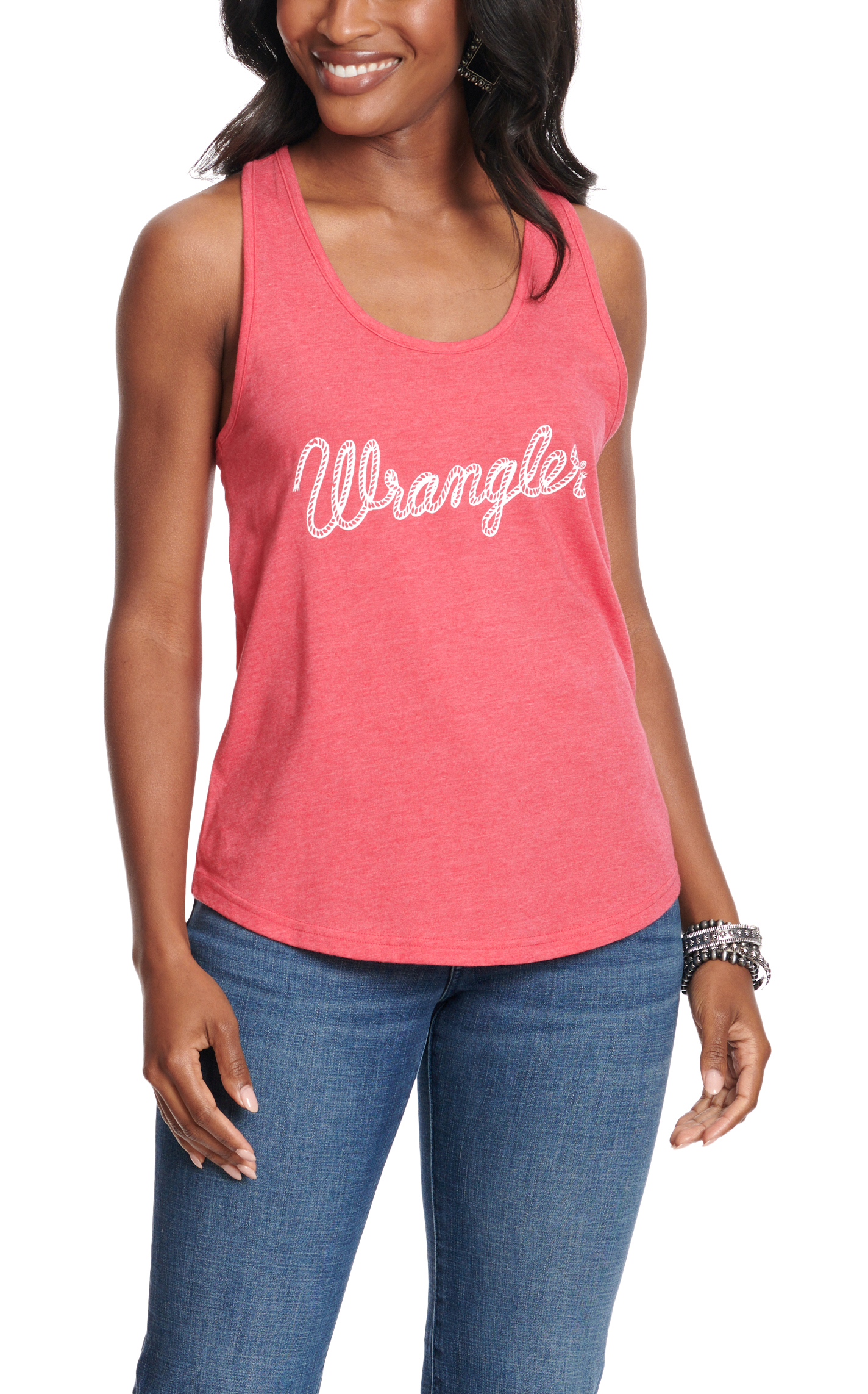 Wrangler Women's Red & Rope Logo Graphic Racer Back Tank Top - Image 1