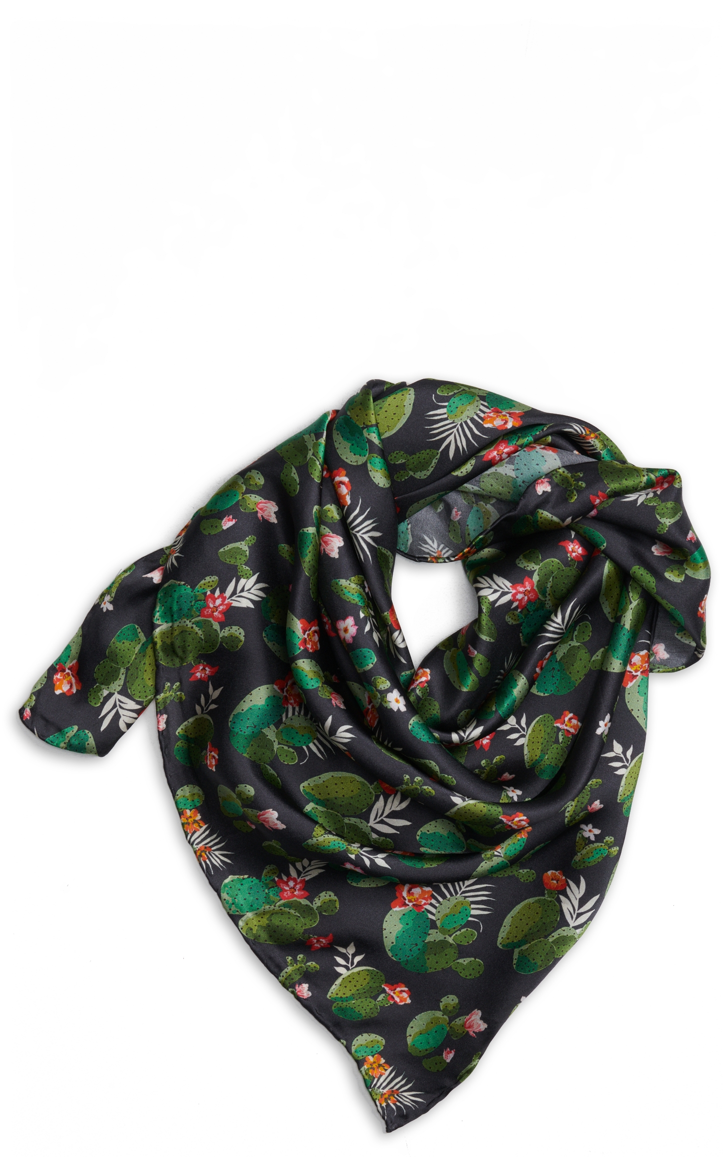 M&F Black Blooming Cactus Wild Rags Scarf - Image 1