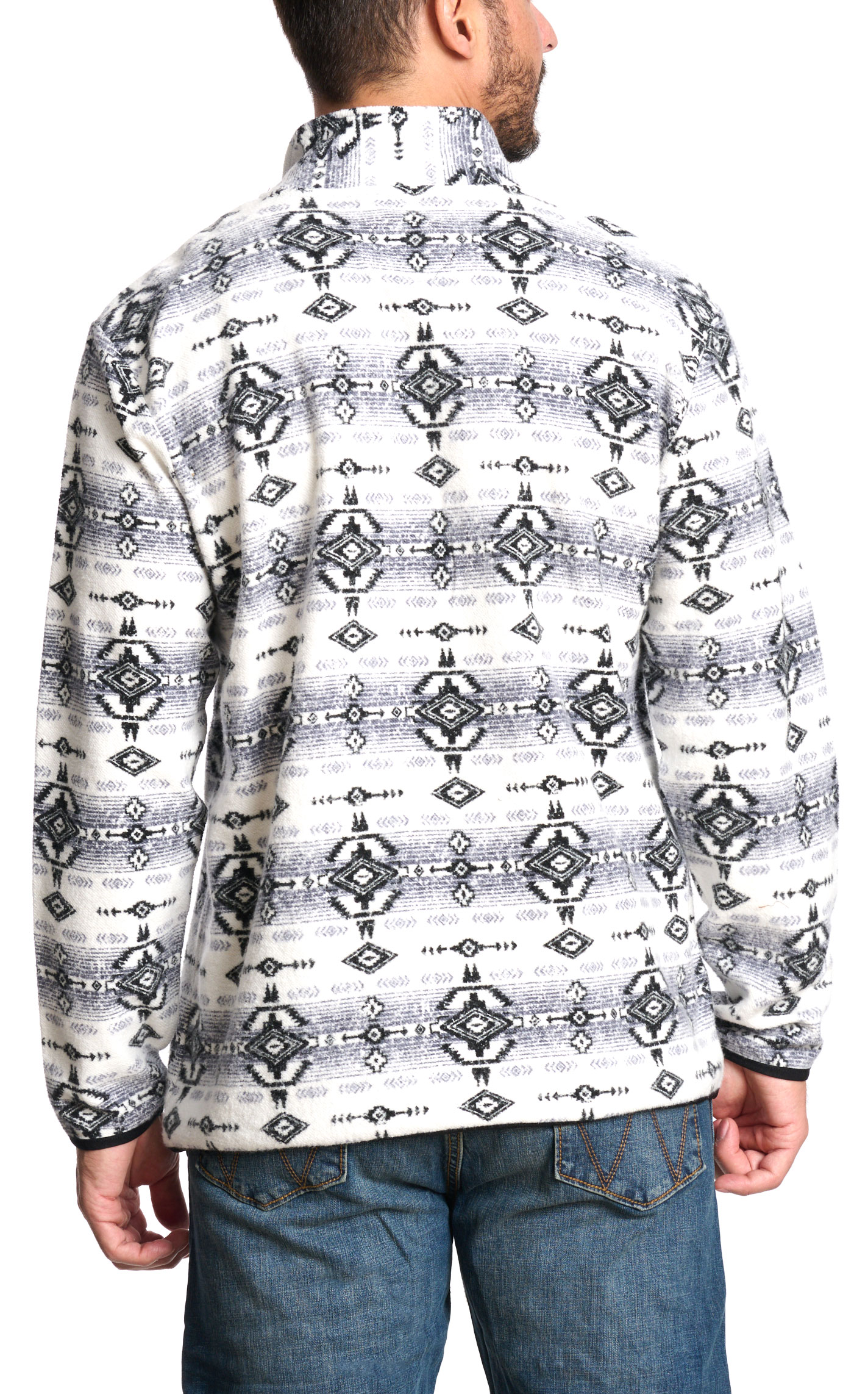 Rafter C Men's Red Dirt Collection White & Black Aztec 1/4 Zip Pullover - Image 1