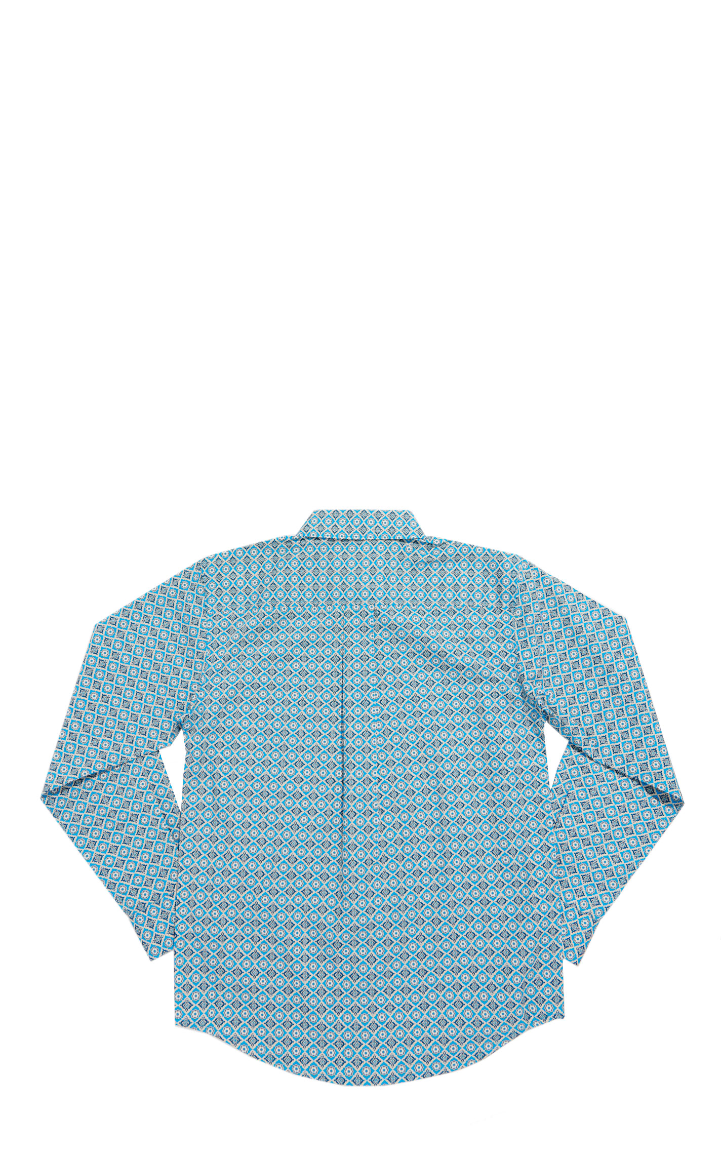 Cinch Boy's Light Blue Geo Print Long Sleeve Western Shirt - Image 1