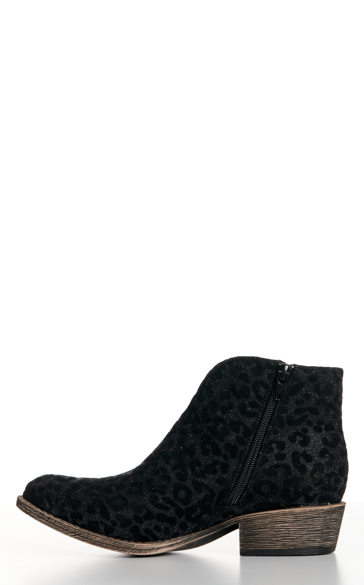 Very G Women's Charming Black Leopard Round Toe Booties - Image 1