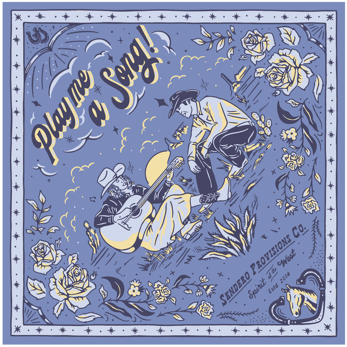 Sendero Provisions Co Blue Play A Song Bandana - Image 1