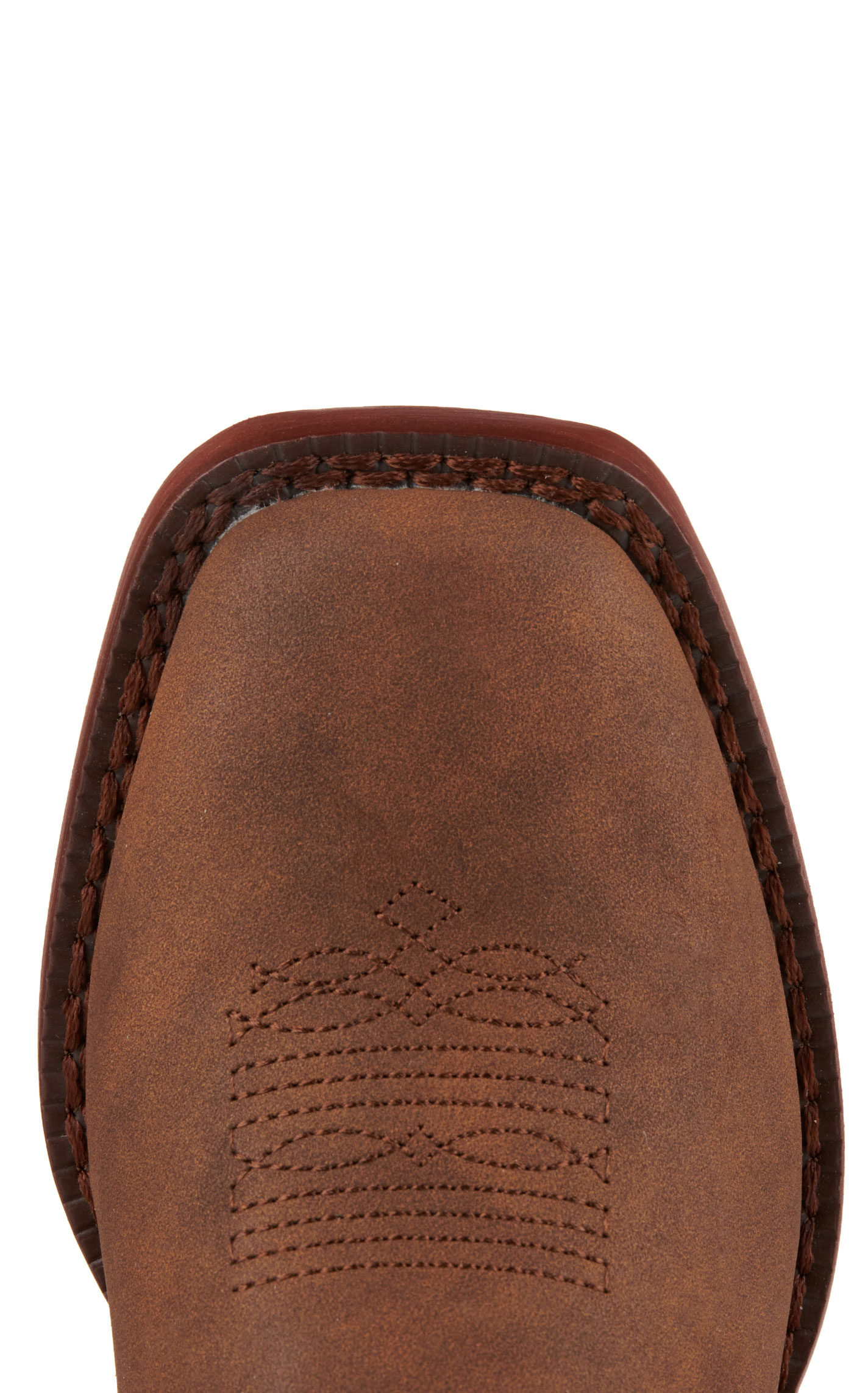 Roper Youth Eastwood Brown and Tan Faux Leather Square Toe Cowboy Boots - Image 1