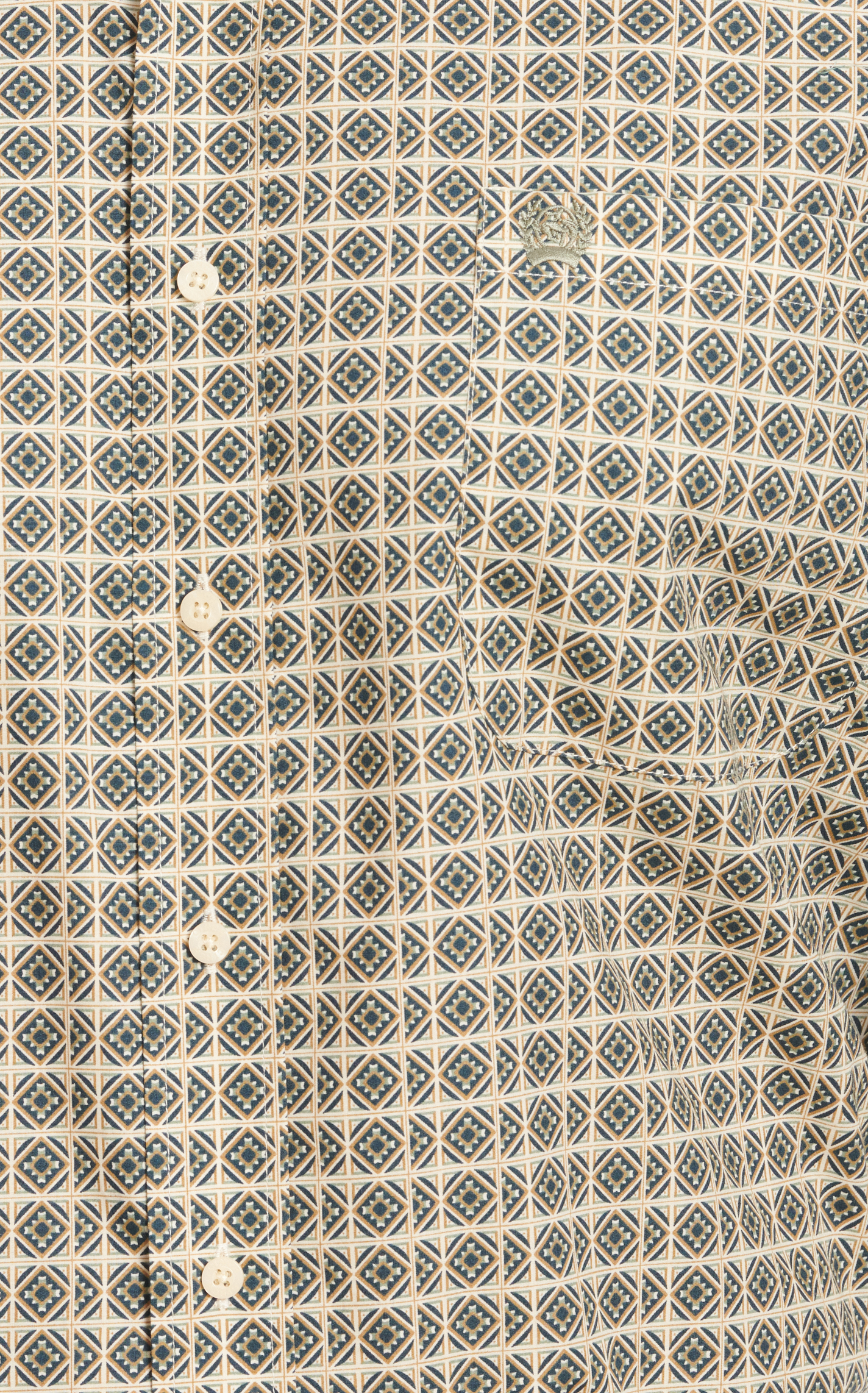 Cinch Men's Navy & Antique Gold Geo Print Western Shirt - Image 1