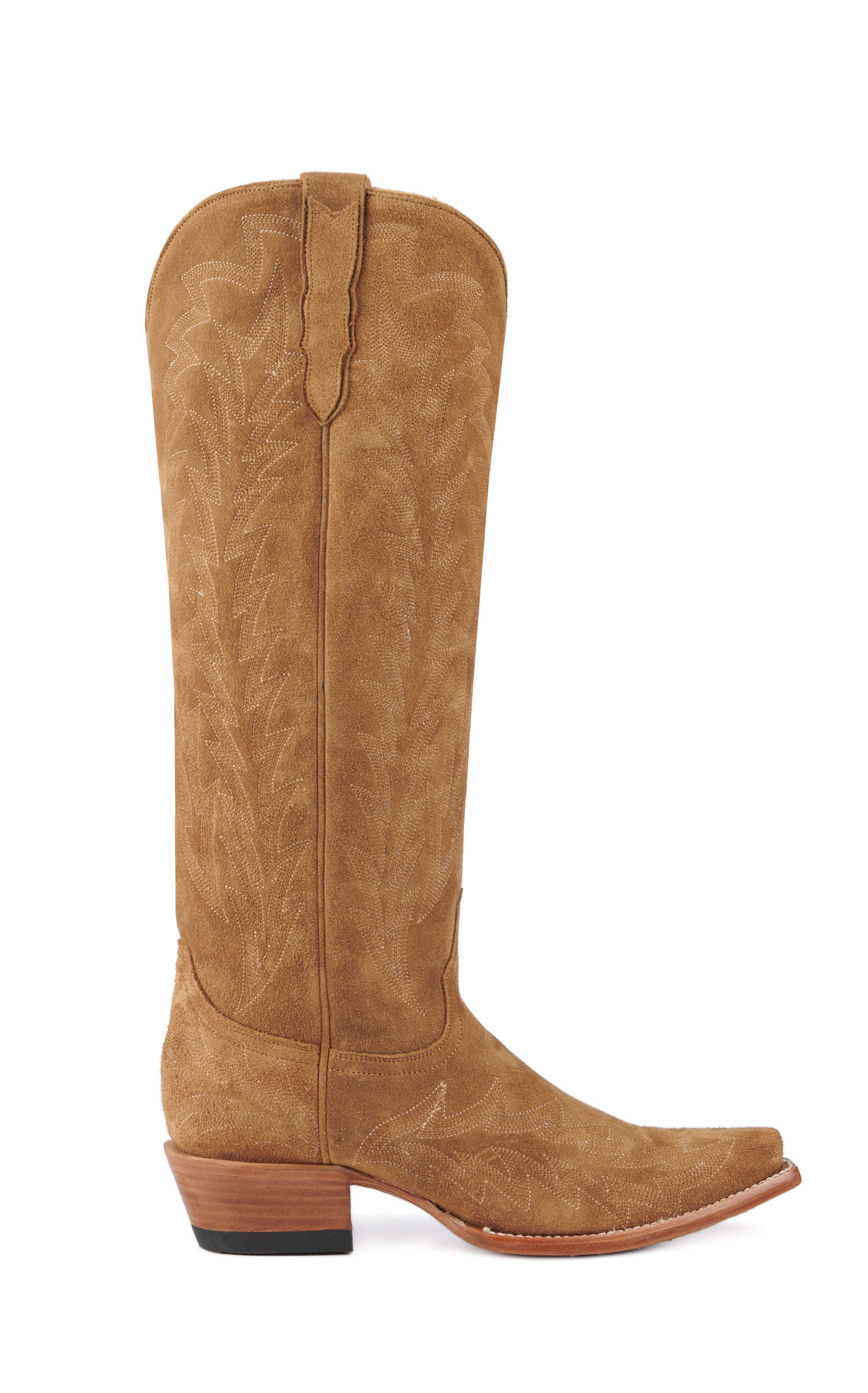JRC & Sons Women’s Nancy Sand Suede Snip Toe Tall Cowboy Boots - Image 1