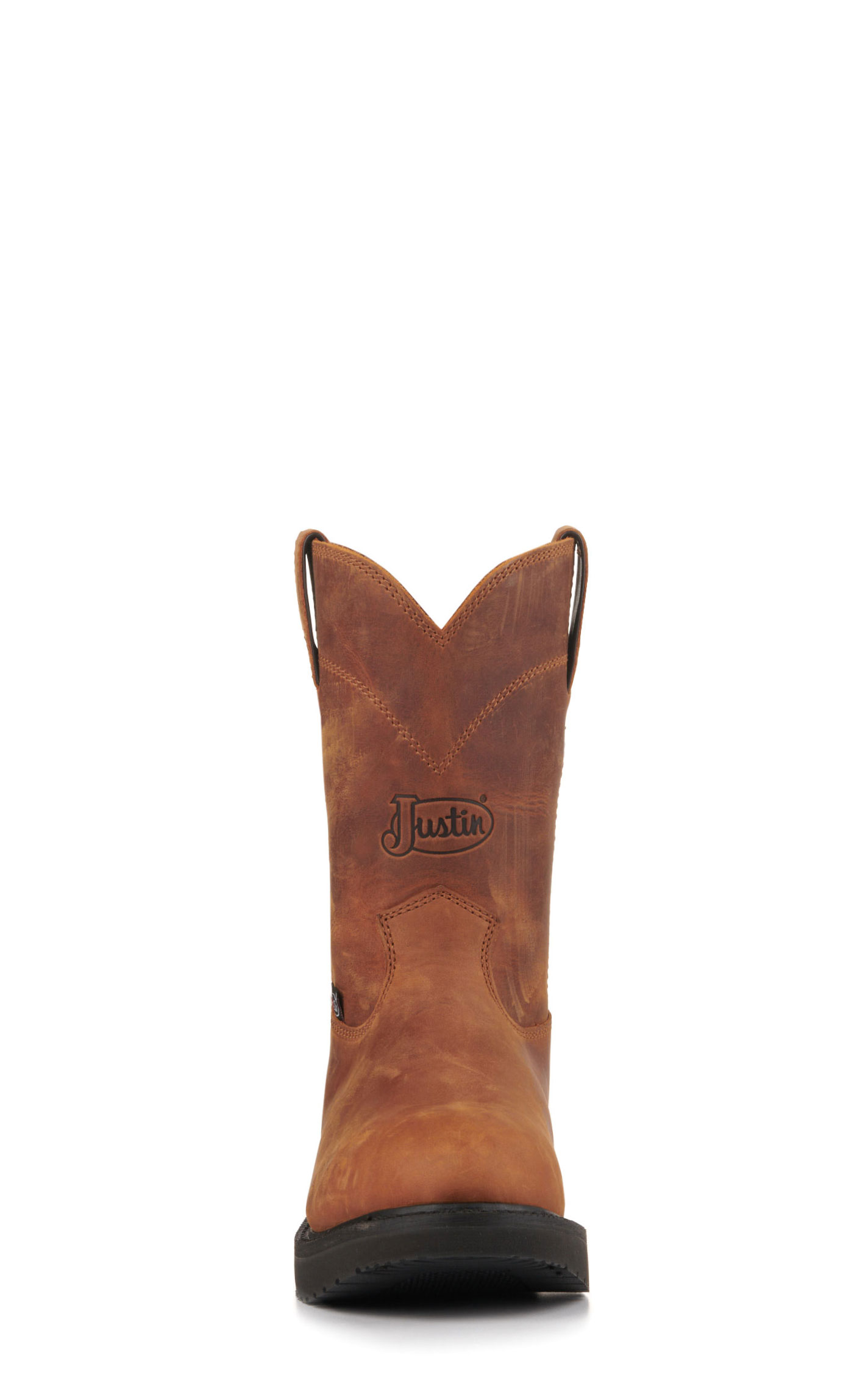 Justin Men's Round Up Aged Brown Soft Round Toe Work Boots - Image 1