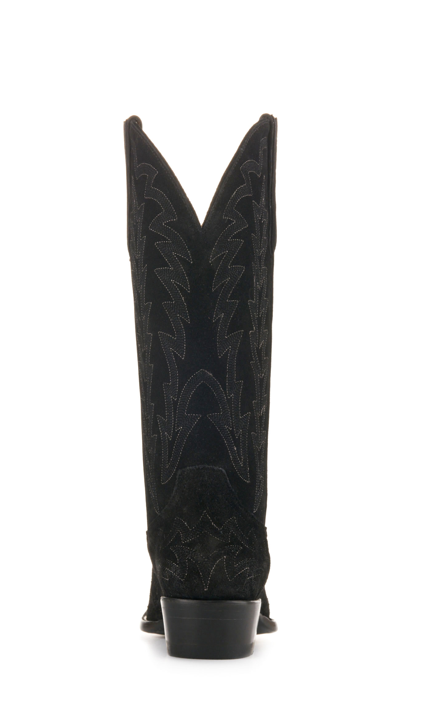 JRC & Sons Women’s McClain Black Water-Resistant Suede Snip Toe Tall Cowboy Boots - Image 1