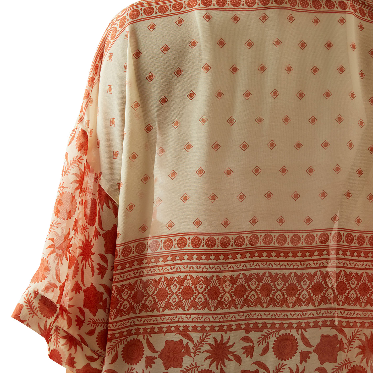 Ariat Women's Paige Cream & Tangerine Floral Border Print Duster - Image 3