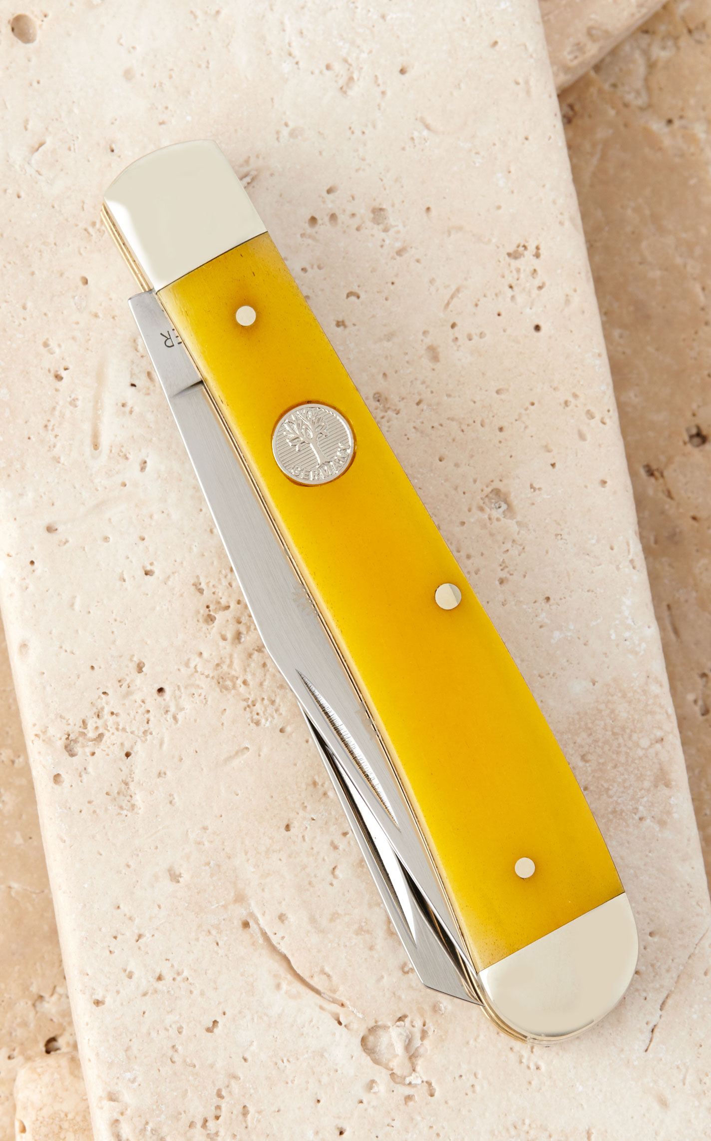 Tree Brand by Boker Traditional Series Smooth Orange-Lemonade Bone Handle Trapper Pocket Knife - Image 3