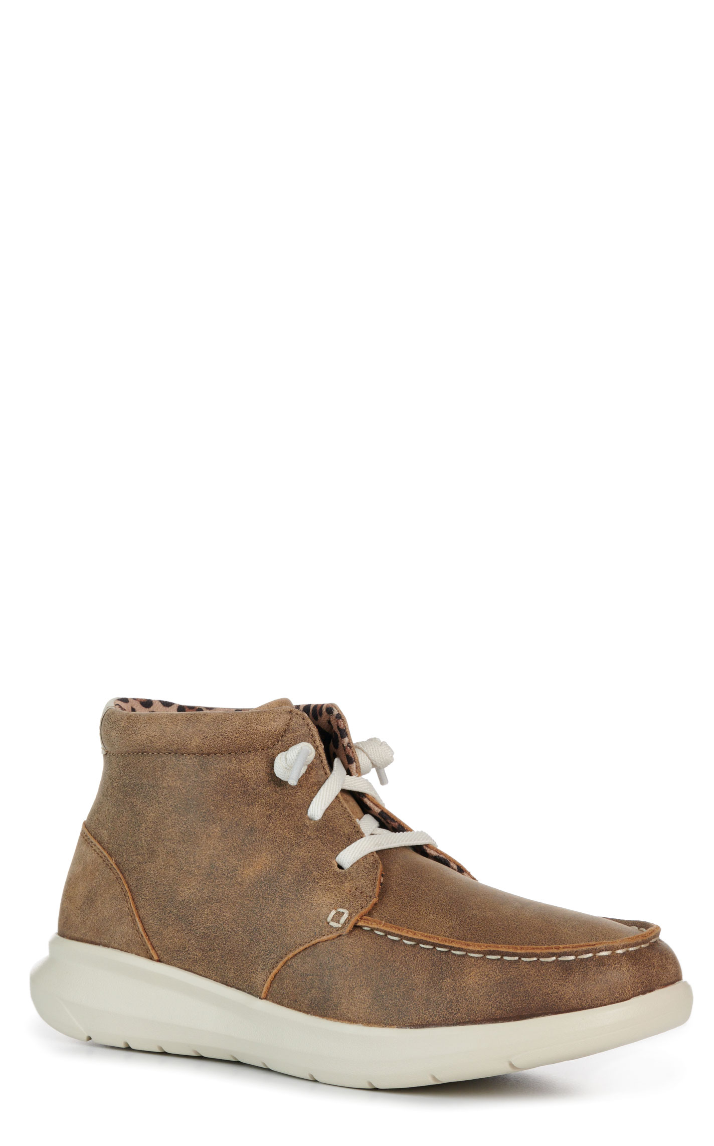 Ariat Ladies’ Brown Bomber Hilo High Top Lace Up Moc Toe Casual Shoe - Image 1