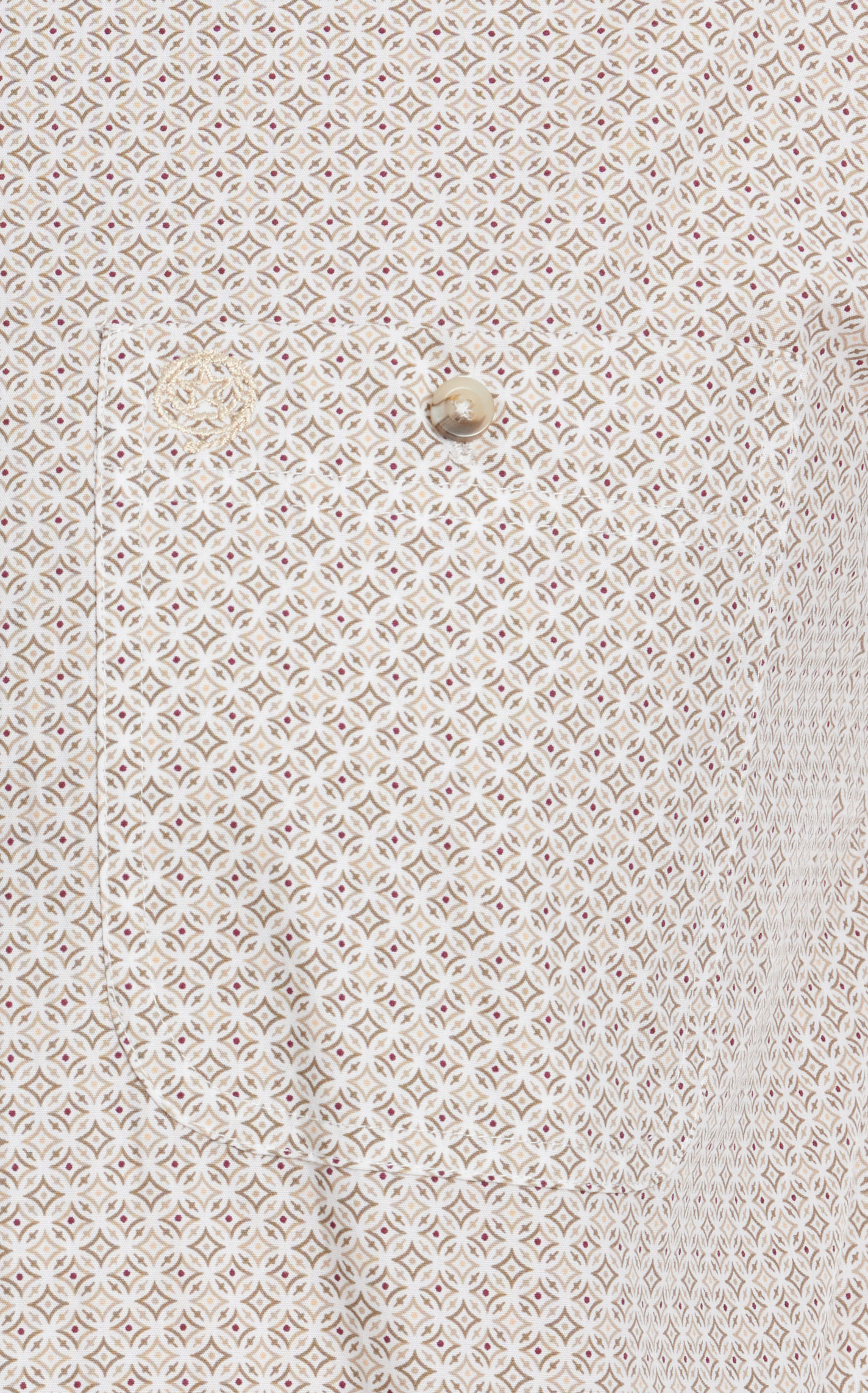 Wrangler Men's George Strait Collection Taupe & Chocolate Geo Western Shirt - Image 1