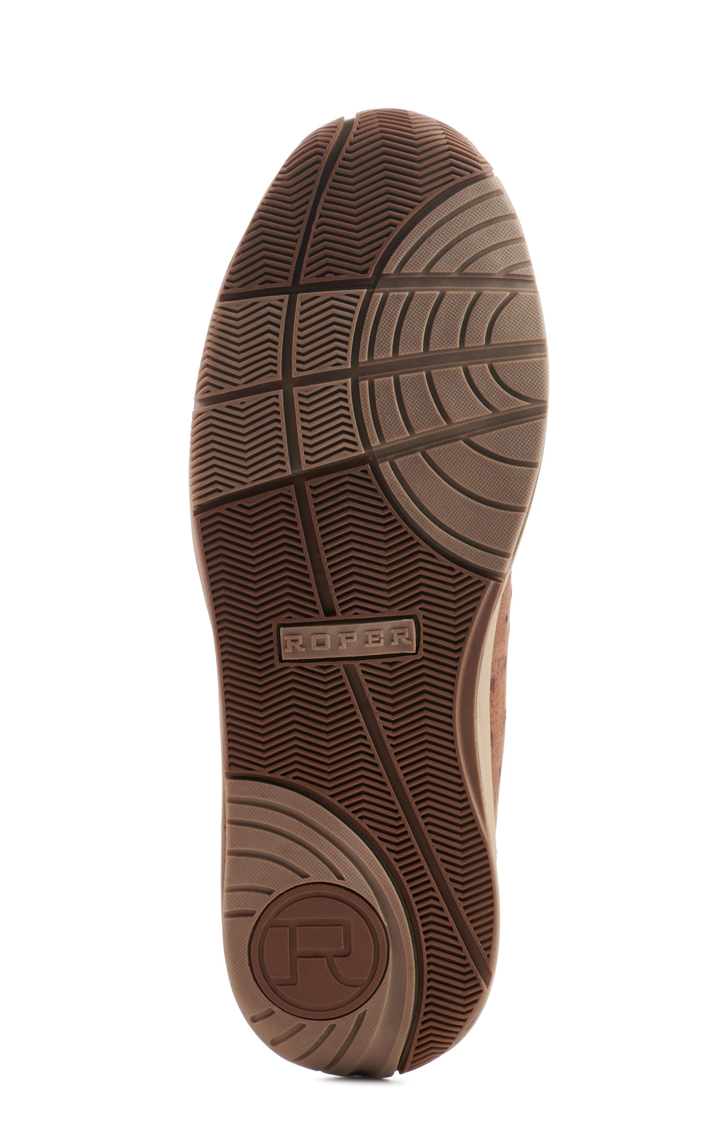 Roper Men's Clearcut Low Cognac Ostrich Print Moc Toe Casual Shoes - Image 1