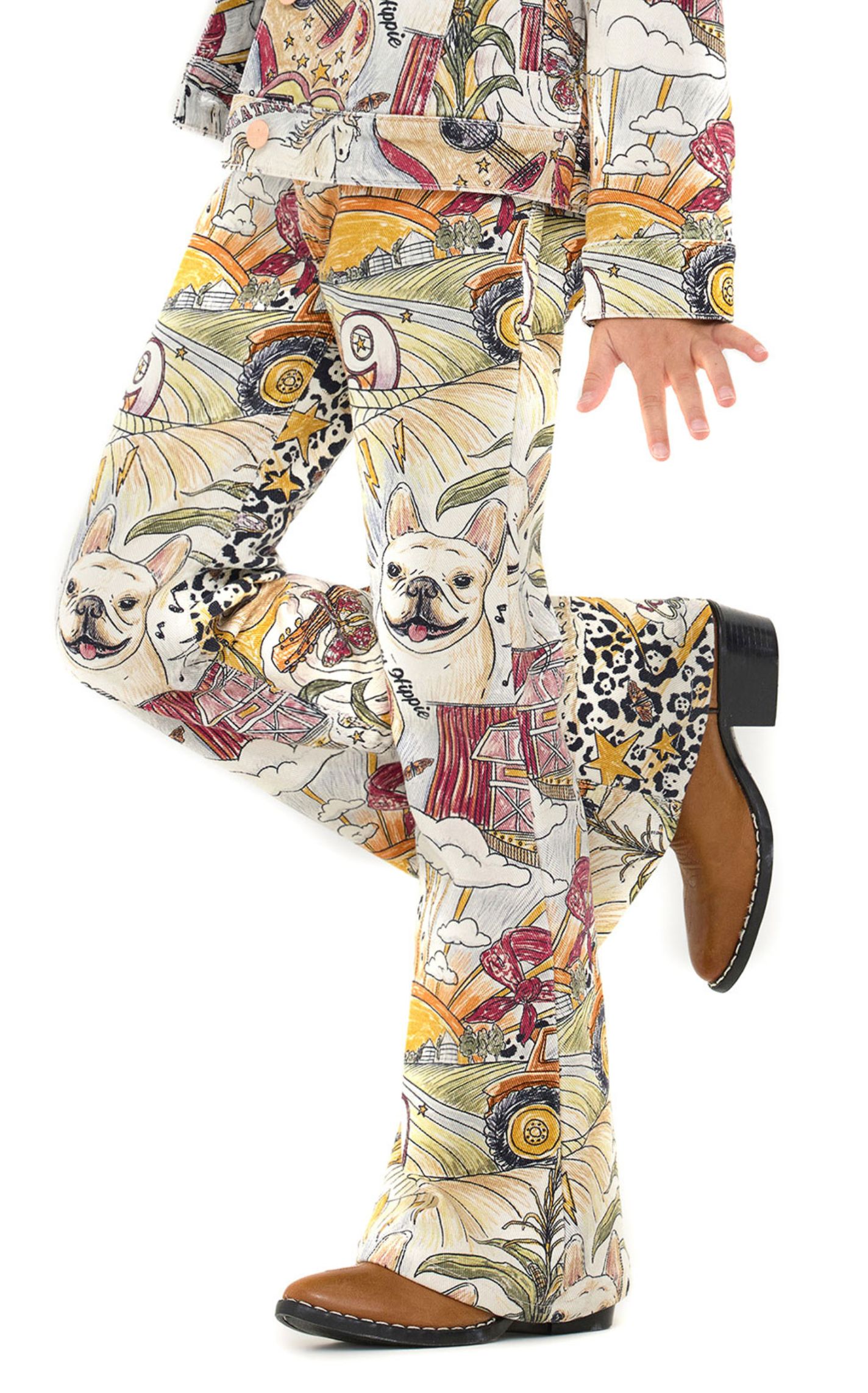 Wrangler & Lainey Wilson Girl's Denim Storyteller Print Jeans - Image 1