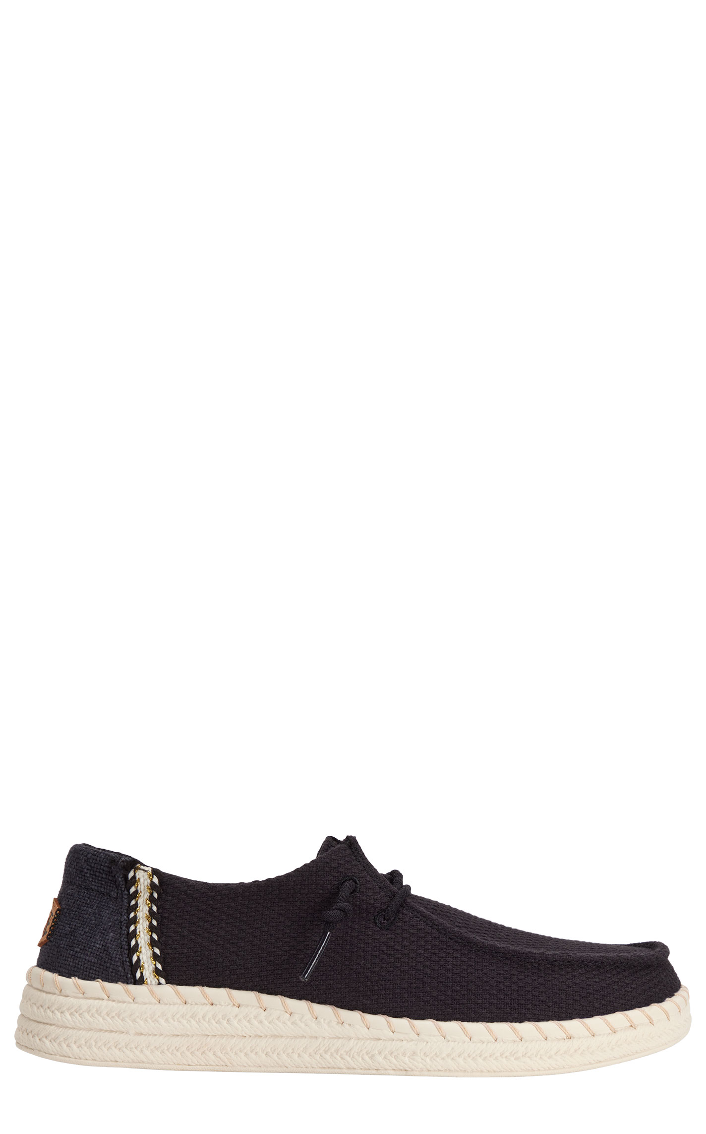 Hey Dude Women's Wendy Black Espadrille Woven Moc Toe Casual Shoes - Image 1