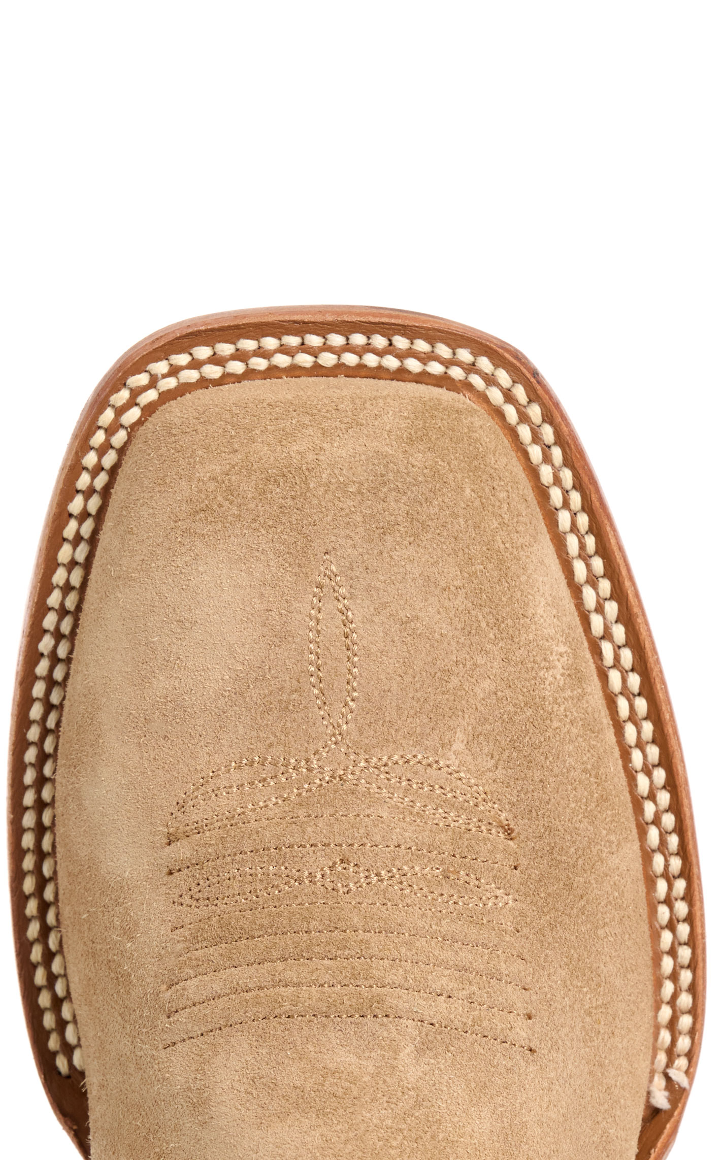 Cavender’s Women’s Camel Suede and Brown Maricopa Horseman Wide Square Toe Cowboy Boots - Image 1