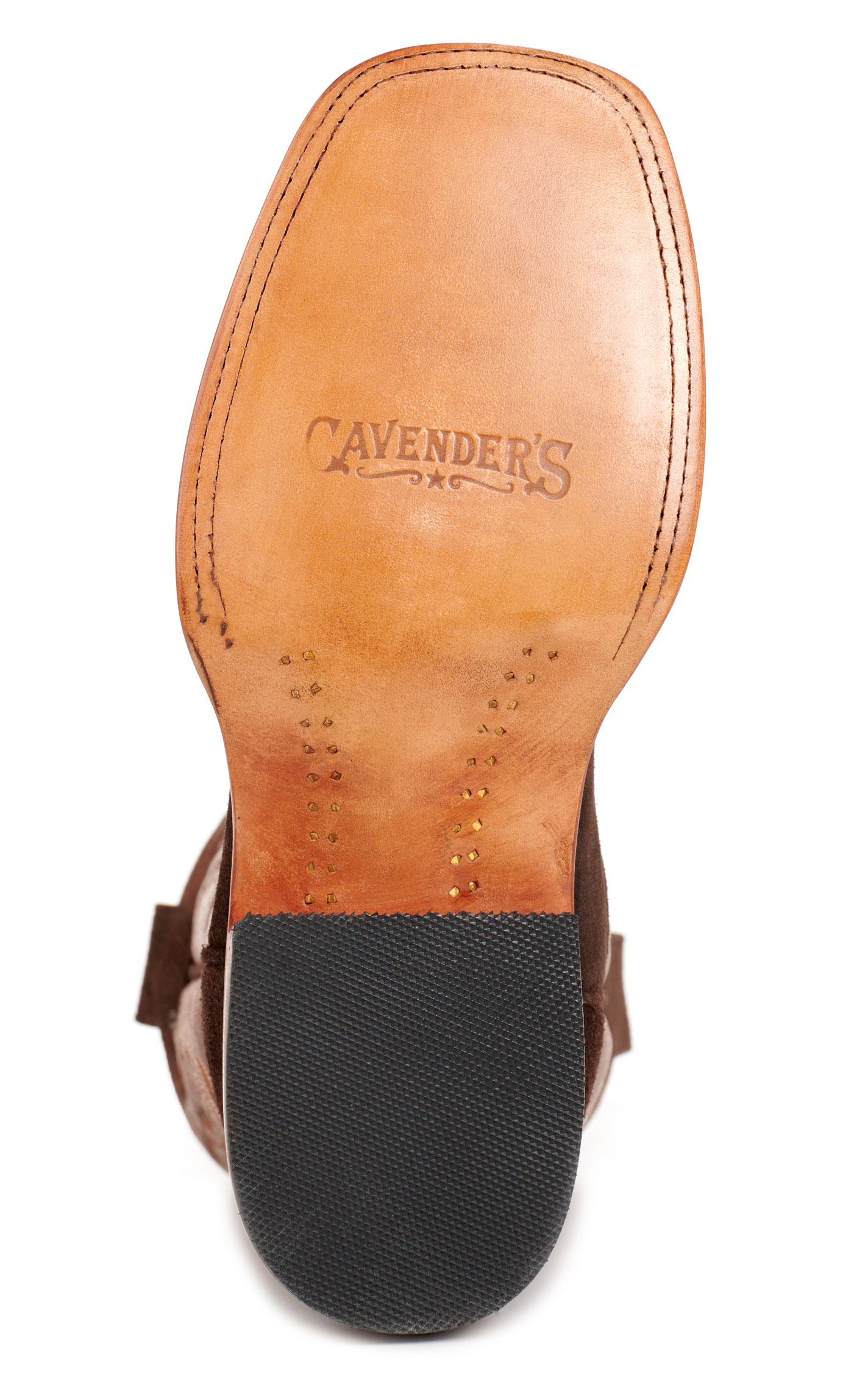 Cavender’s Women’s Leather Dark Brown Roughout and Moka Wide Square Toe Cowboy Boots  - Image 1