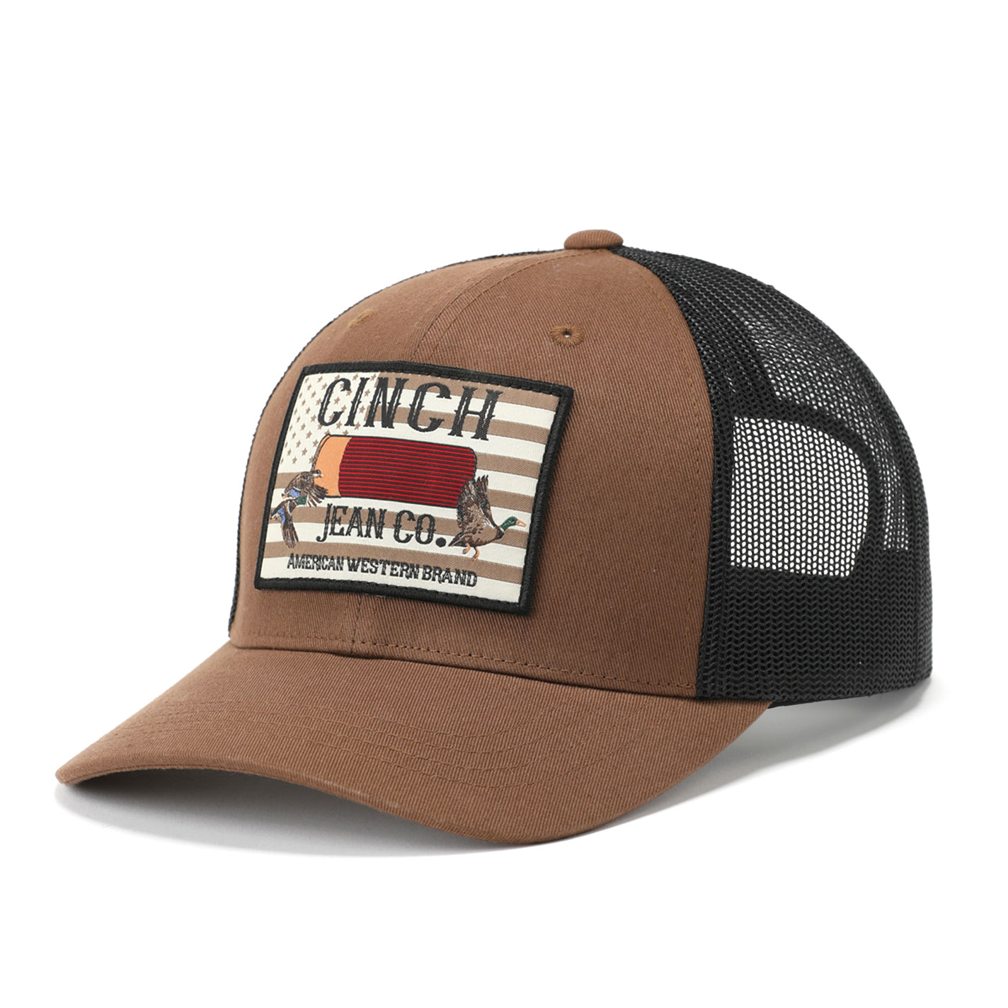 Cinch Brown and Black Shotgun Patch Mesh Snapback Cap - Image 1
