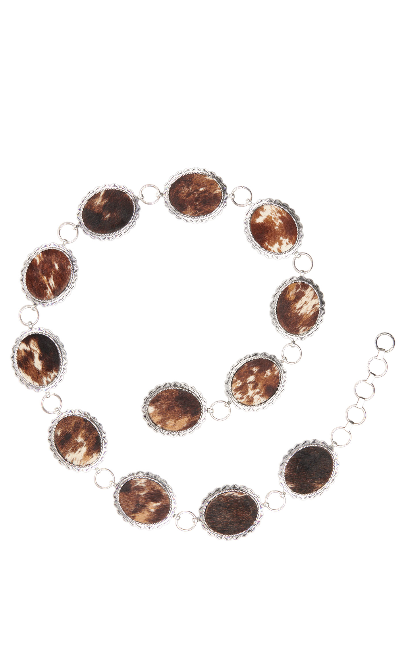 Ashlyn Rose Women's Silver with Cowhide Inlay Link Chain Belt - Image 1
