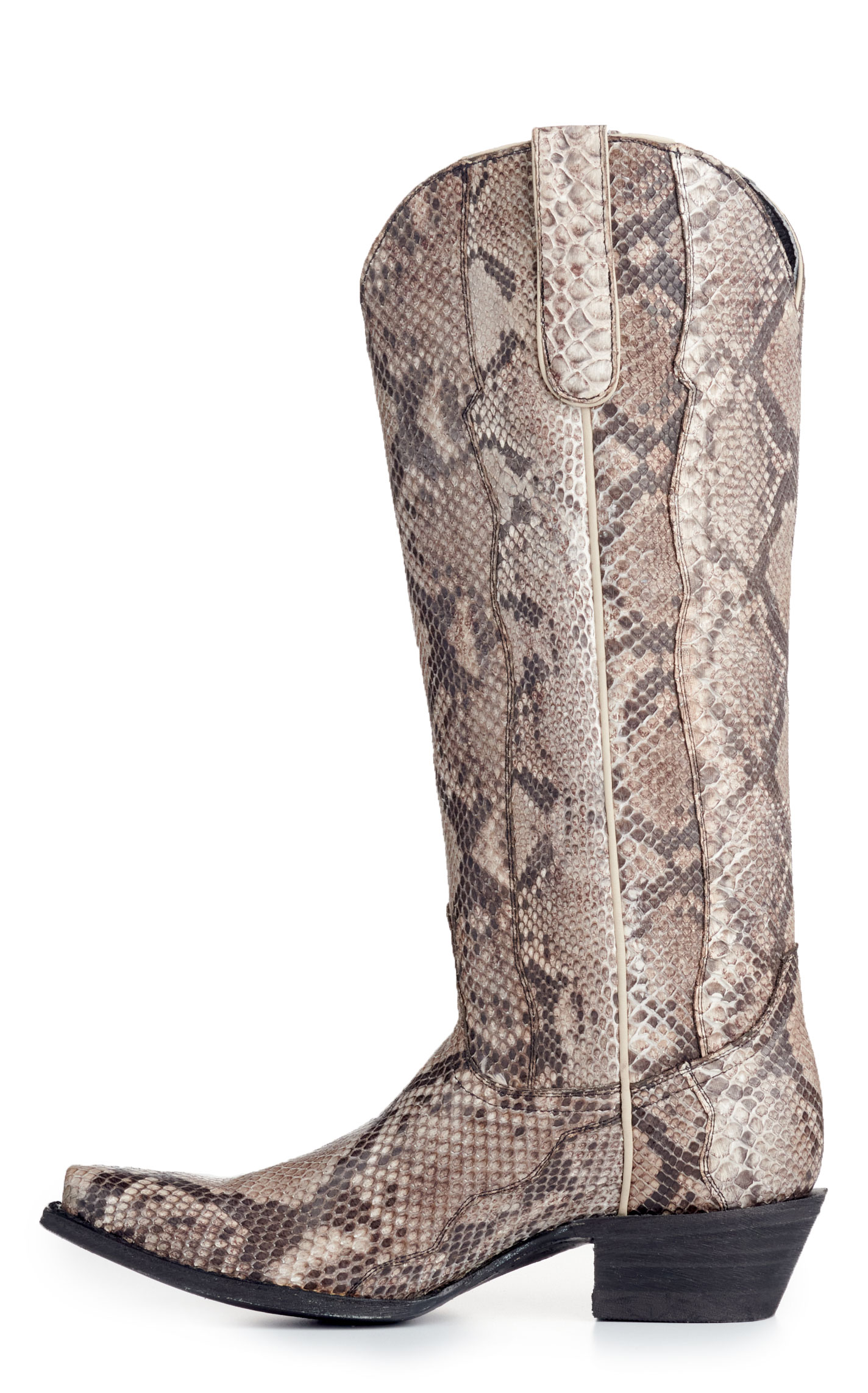 Cavender's Women's Natural Python Snip Toe Exotic Cowboy Boot - Image 1