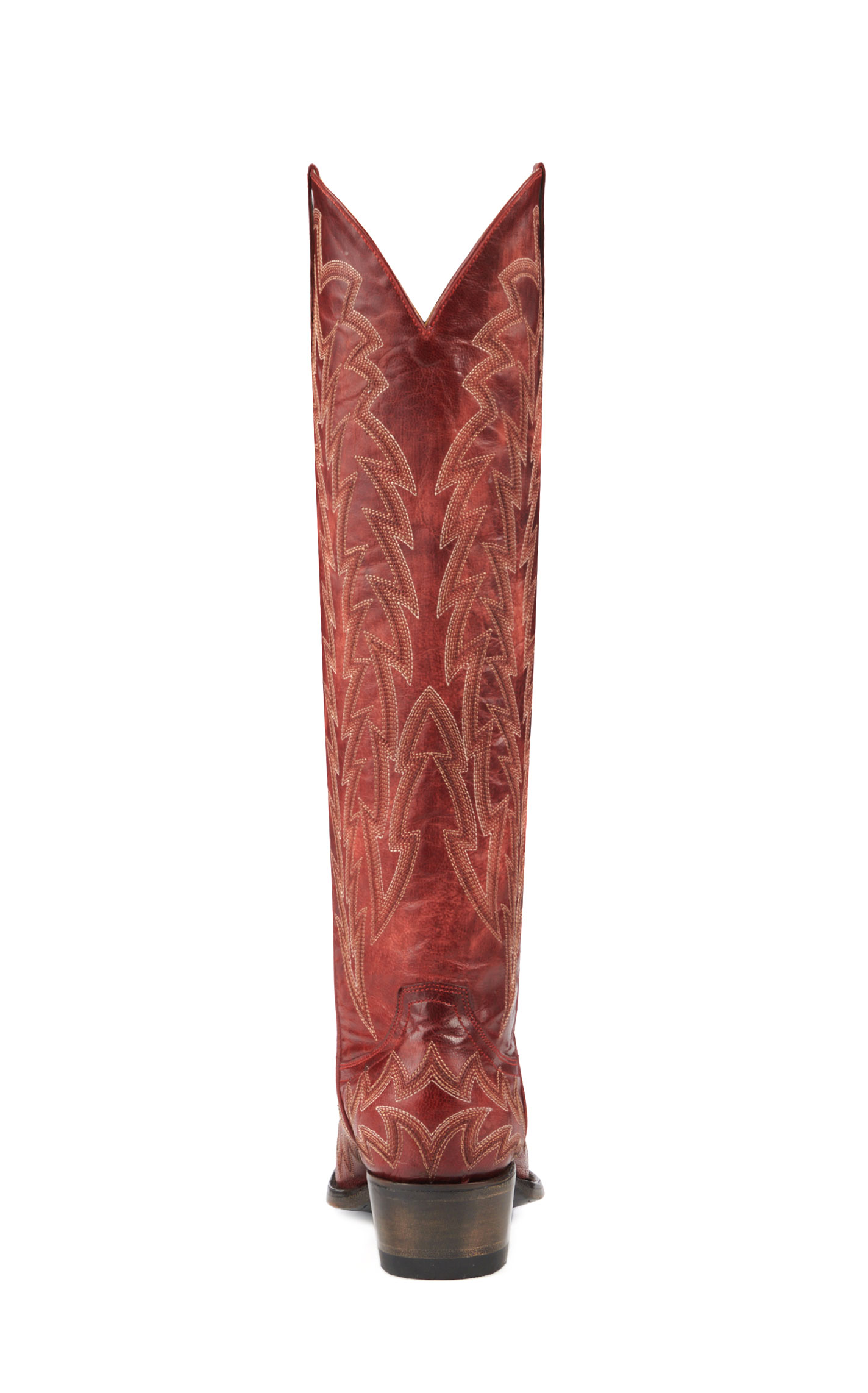 JRC & Sons Women’s Nancy Dark Red Snip Toe Tall Cowboy Boots - Image 1
