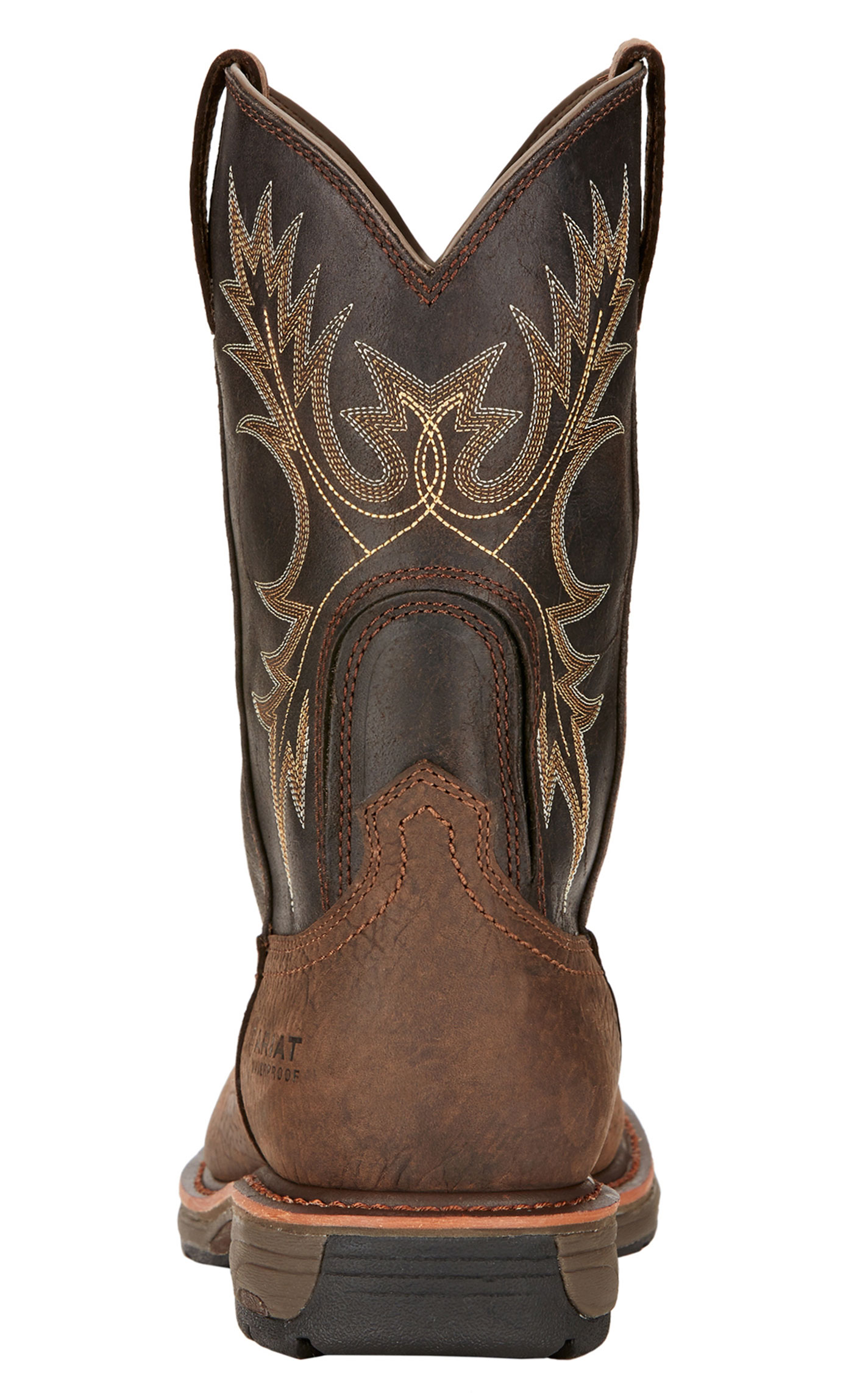 Ariat Men's WorkHog Bruin Brown and Coffee Waterproof Square Toe Work Boots - Image 1