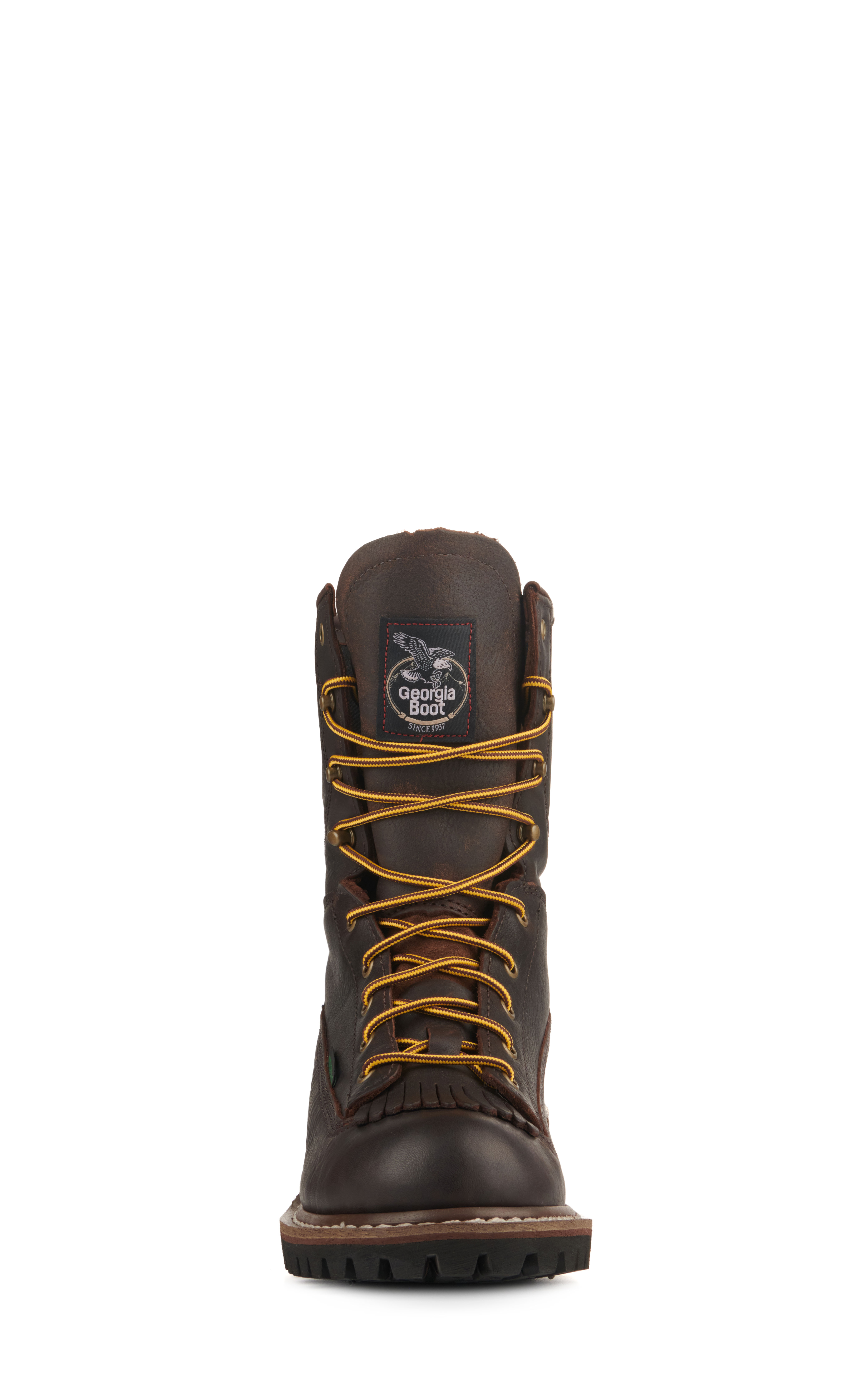 Georgia Men's Dark Brown Waterproof Round Toe Lace Up Logger Work Boots - Image 1