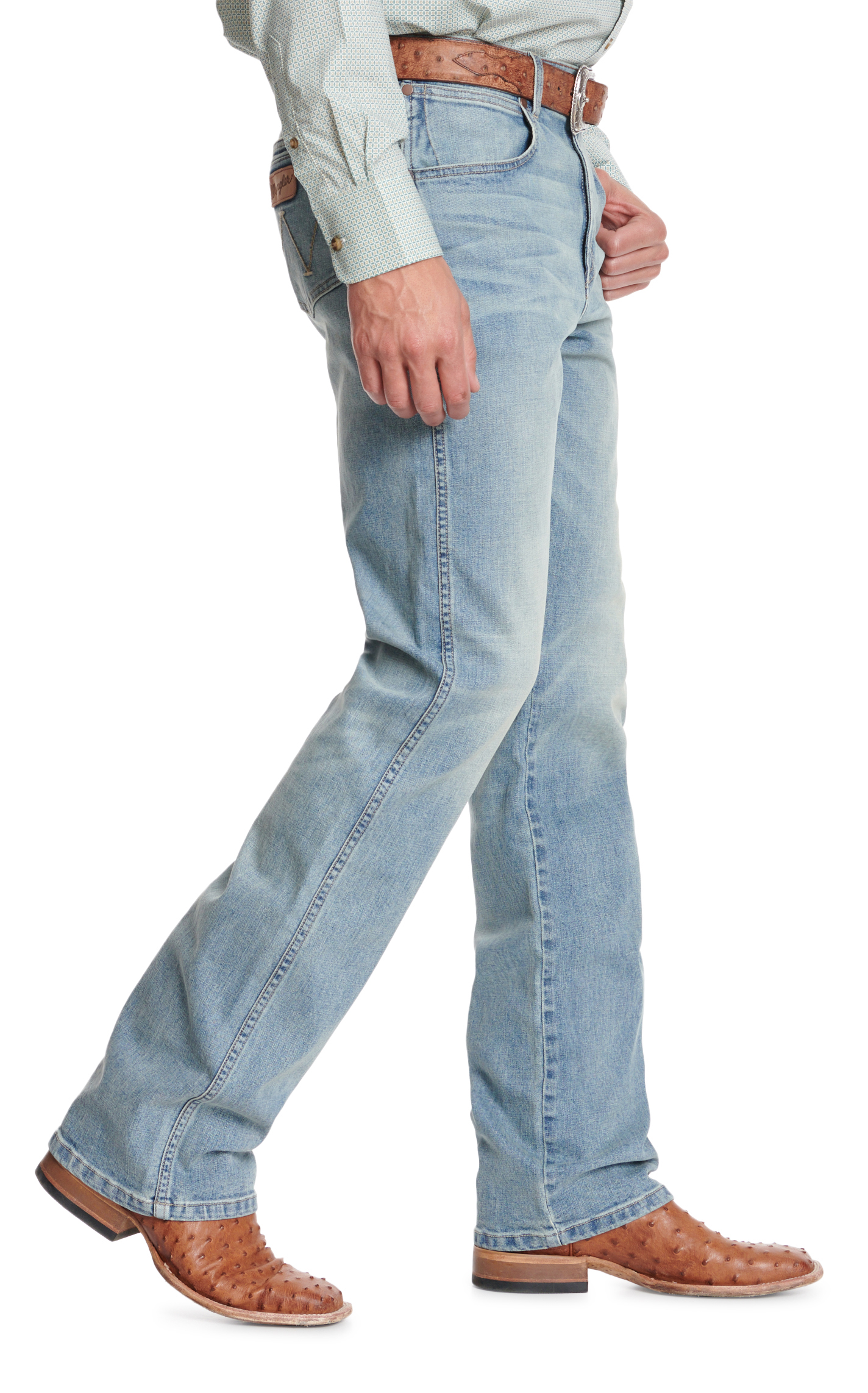 Wrangler Retro Men's WRT20 Light Wash Skyway Relaxed Boot Cut Jeans - Big & Tall Sizes - Image 1