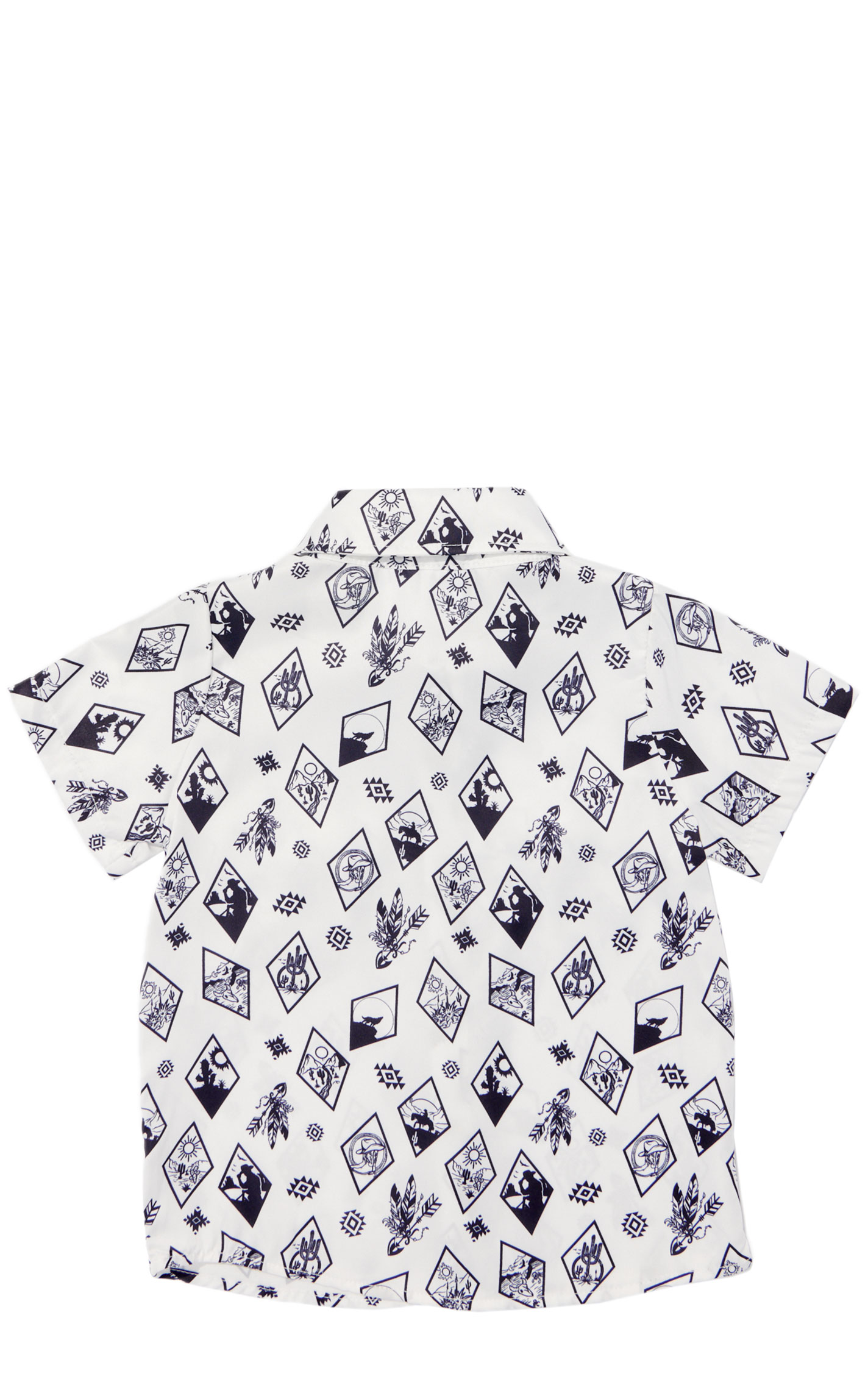 Shea Baby Toddler Boy's White Pearlized Snap Western Shirt - Image 1