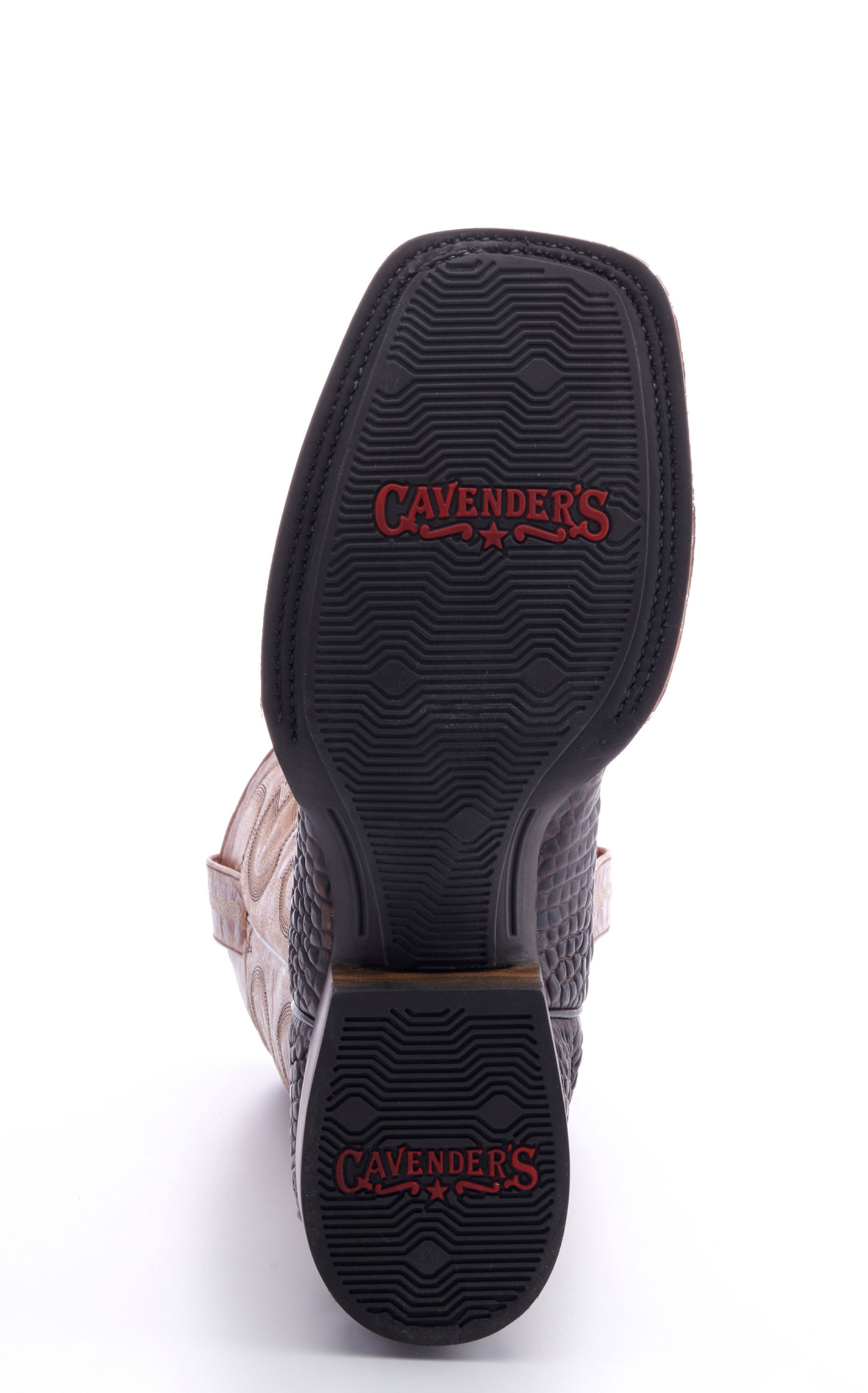 Cavender's Men's Intrepid Chocolate Hornback Alligator Print Wide Square Toe Cowboy Boot - Image 1