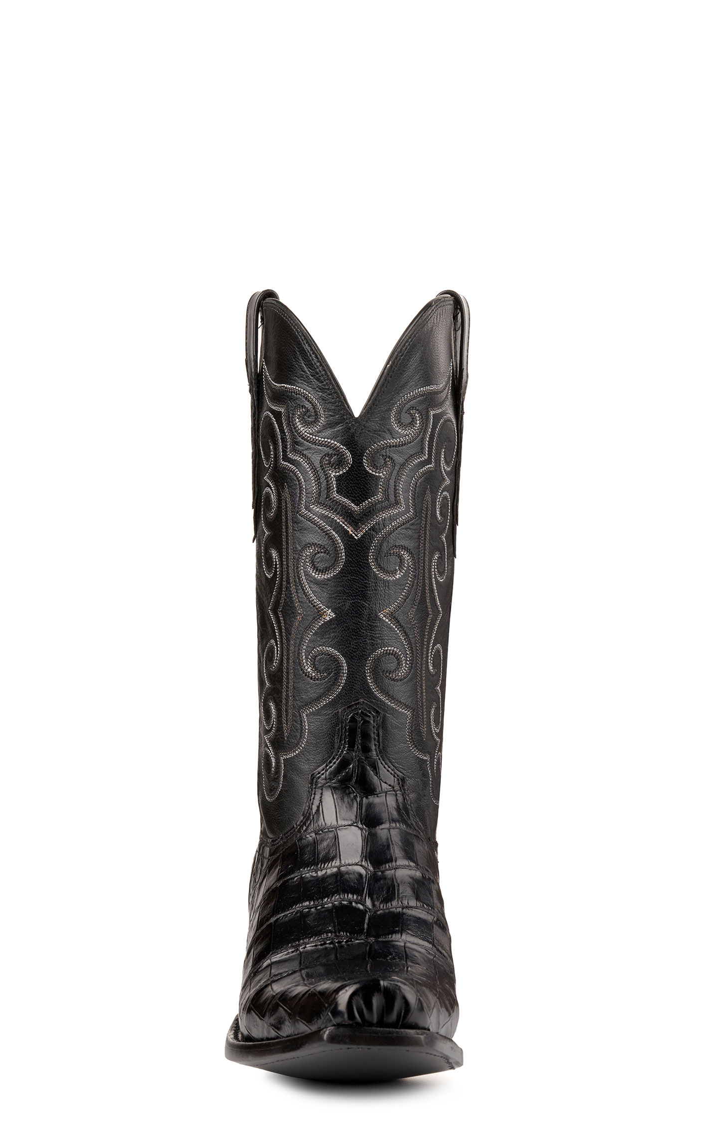 Lucchese Men's Black Ultra Caiman Belly 7-Toe Exotic Cowboy Boots - Image 1