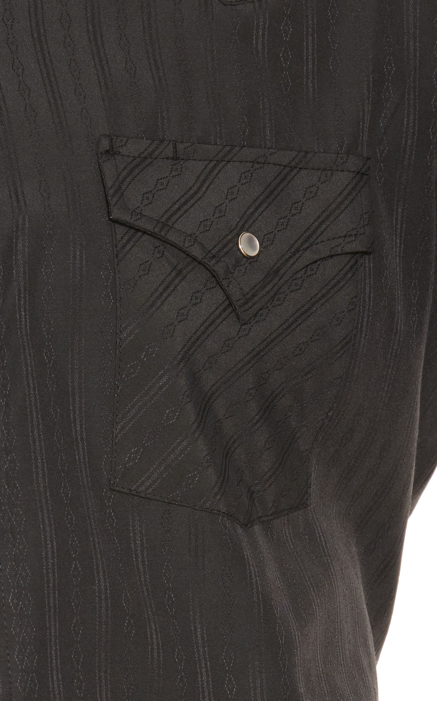 Ely Cattleman Tone on Tone Solid Black Short Sleeve Western Shirt - Image 1