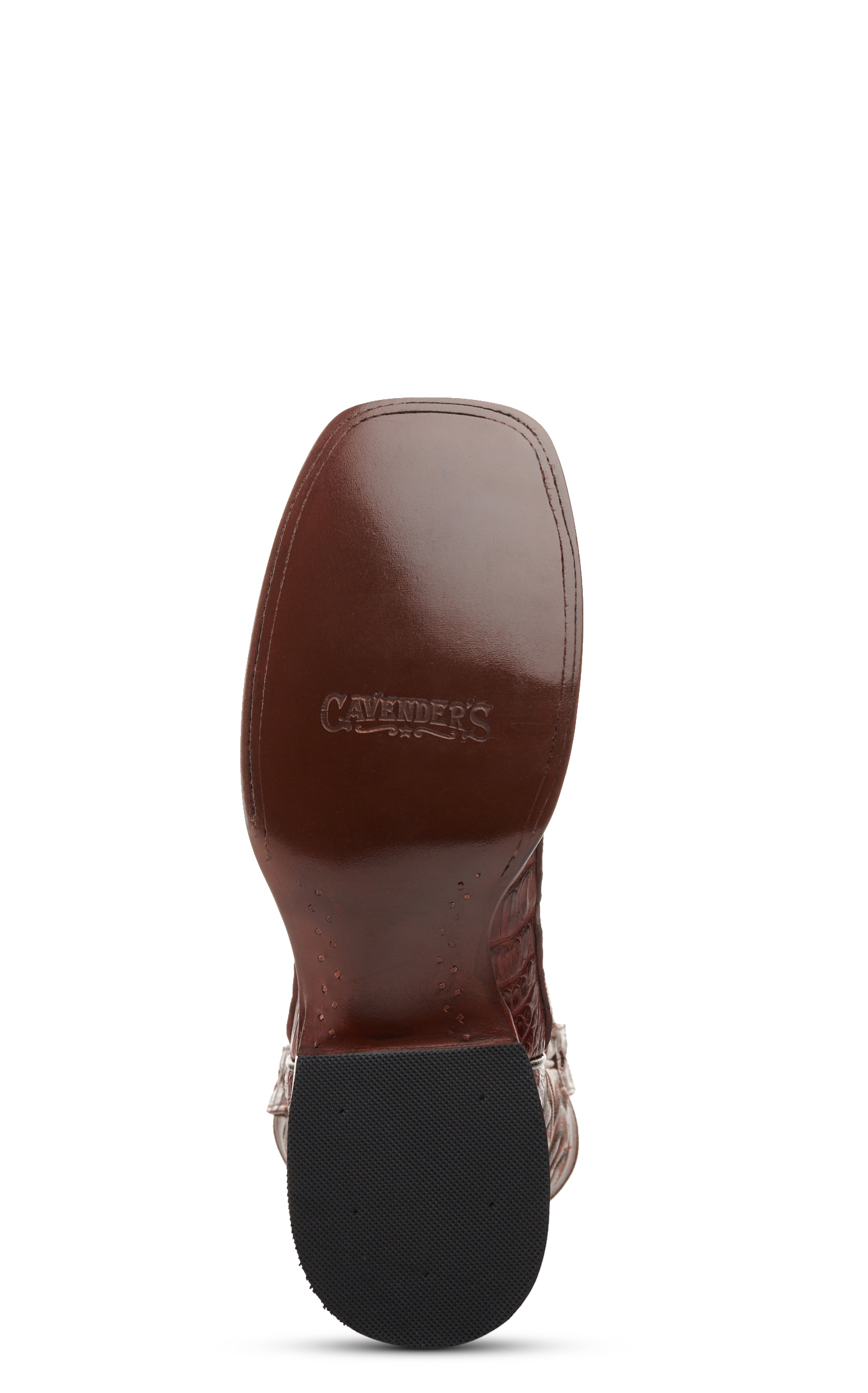 Cavender's Men's Cognac and Brandy Caiman Tail Wide Square Toe Exotic Cowboy Boot - Image 1