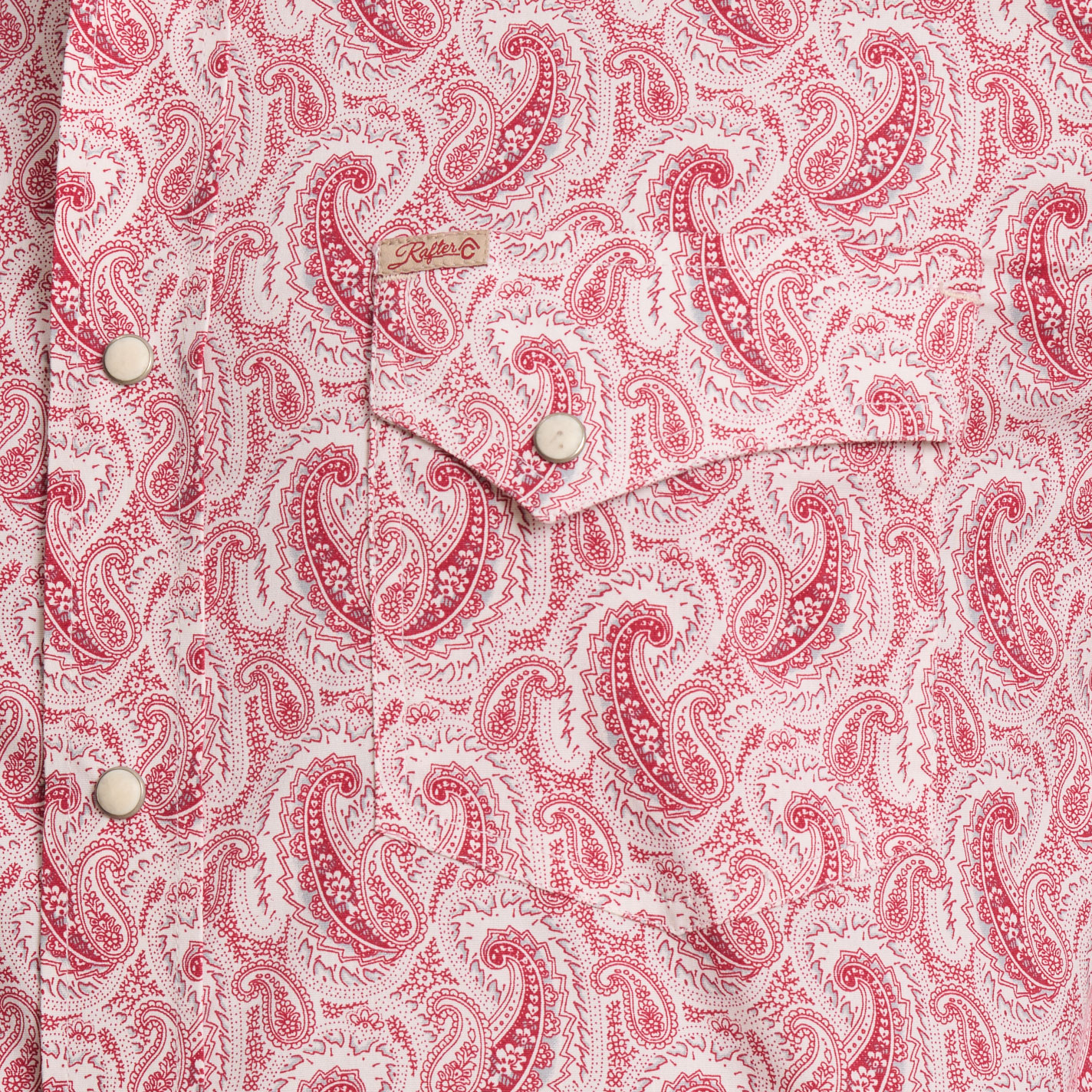 Rafter C Men's ProFlex45 Red & White Paisley Western Shirt - Image 1