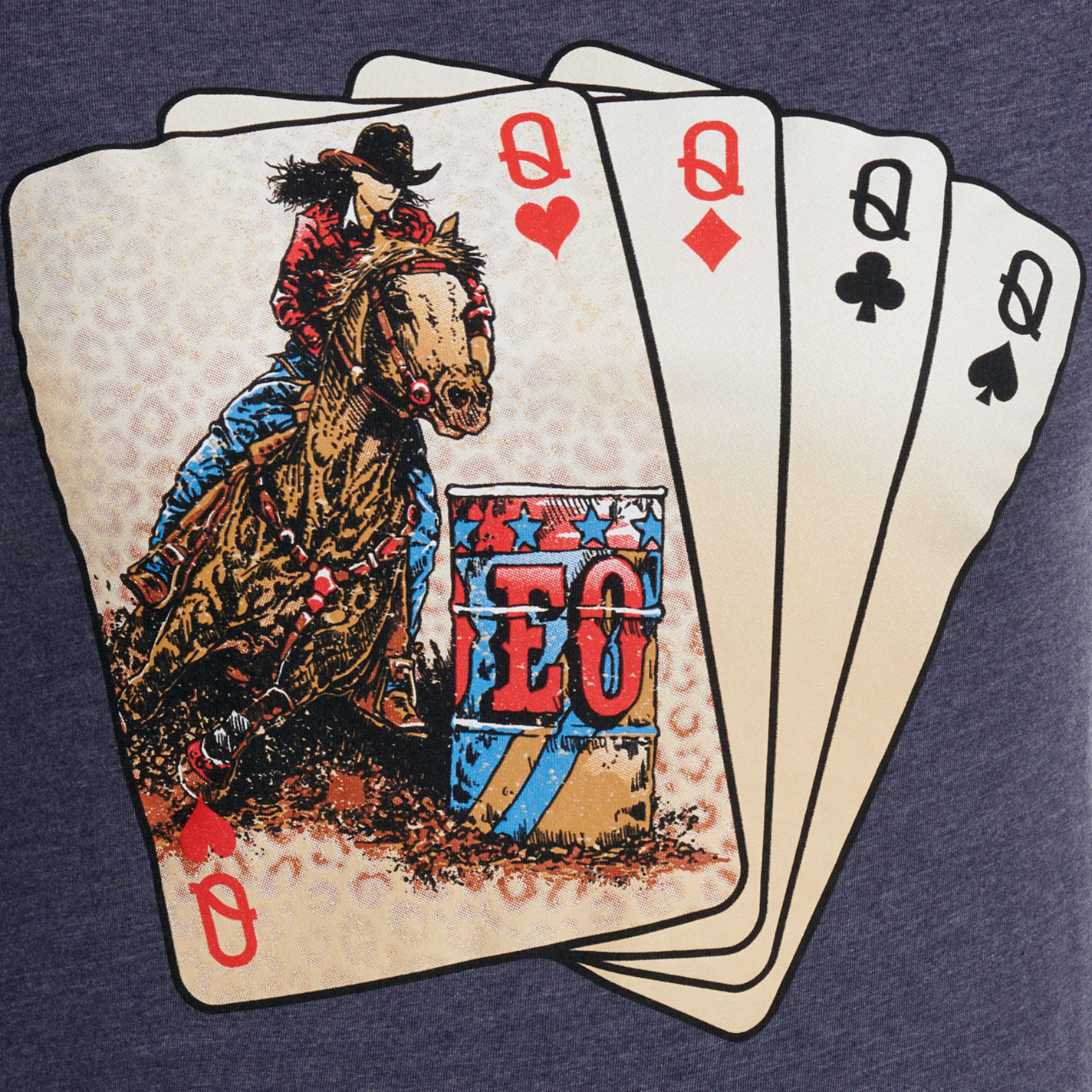 Spirit To A Tee Women's Barrel Racer Heather Navy Graphic T-Shirt - Image 3