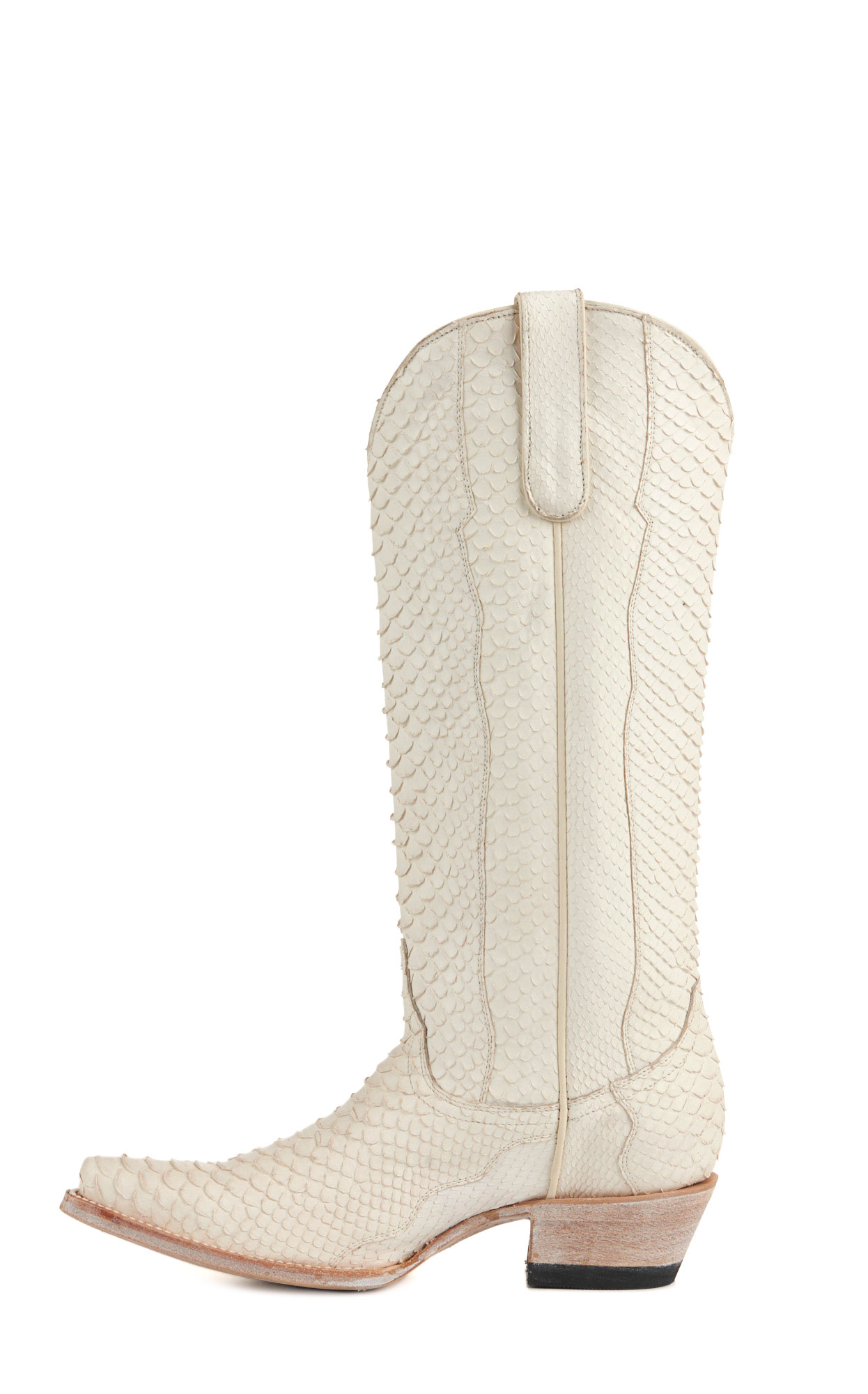 Cavender’s Women’s Python White Exotic Snip Toe Western Boots  - Image 1