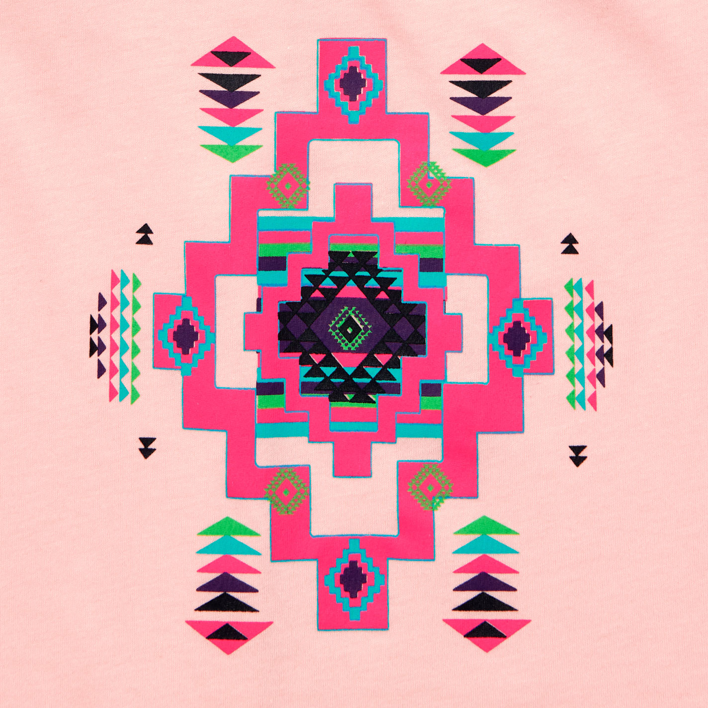 Southern Grace Girl's Bubblegum Aztec Graphic T-Shirt - Image 1