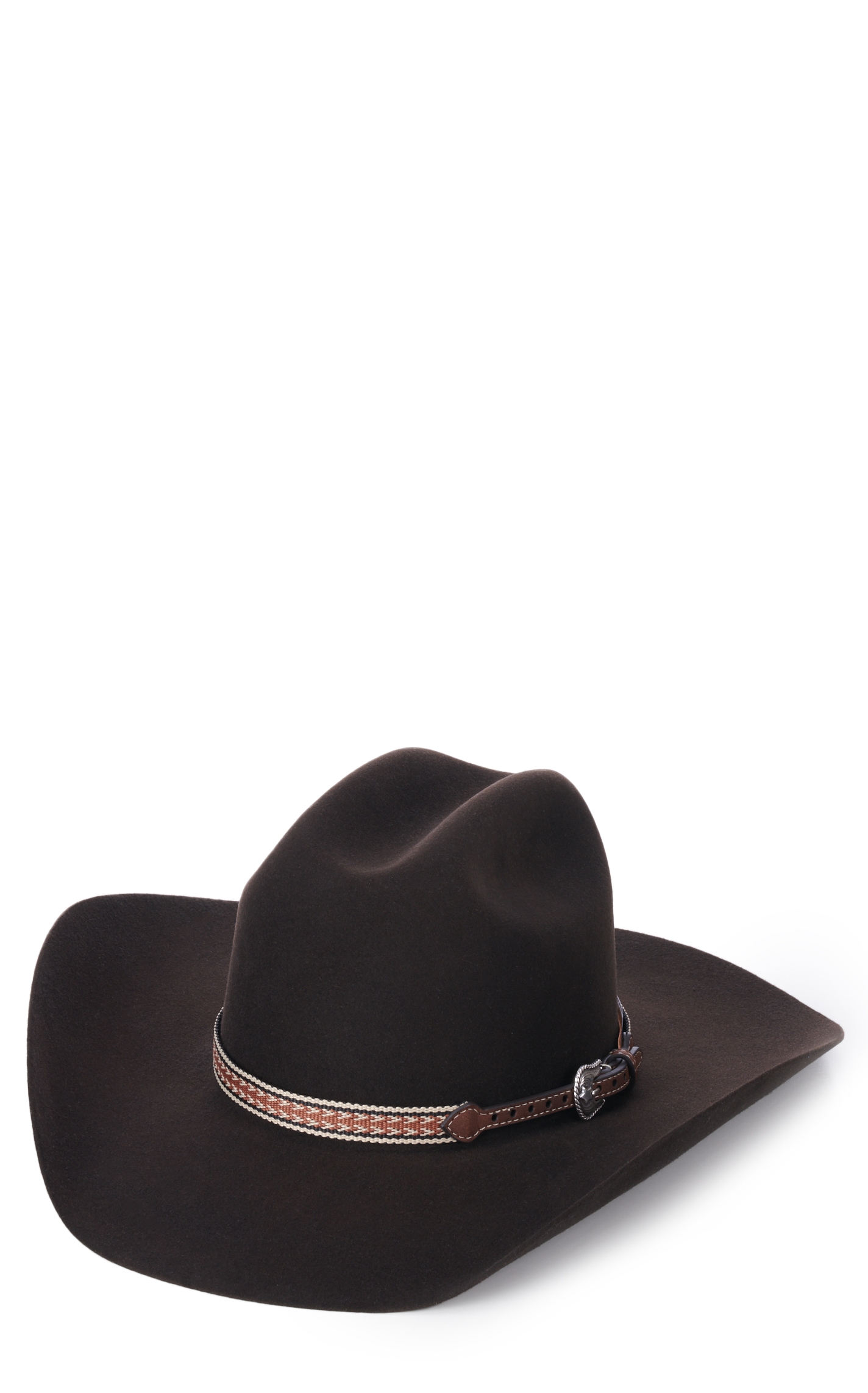 M & F Western Brown Patterned Ribbon Hatband - Image 1