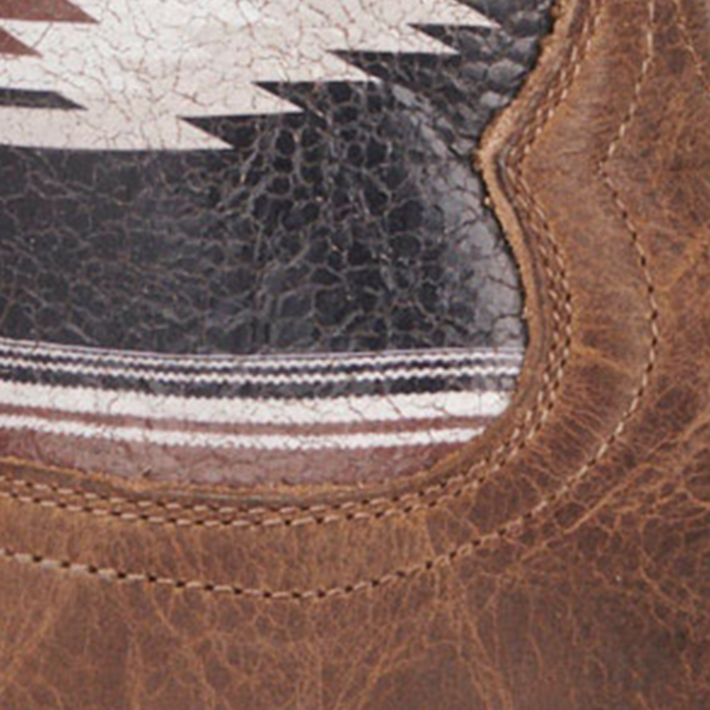 Ariat Men's Frontier Chimayo Natural Brown and Aztec Wide Square Toe Cowboy Boots - Image 1