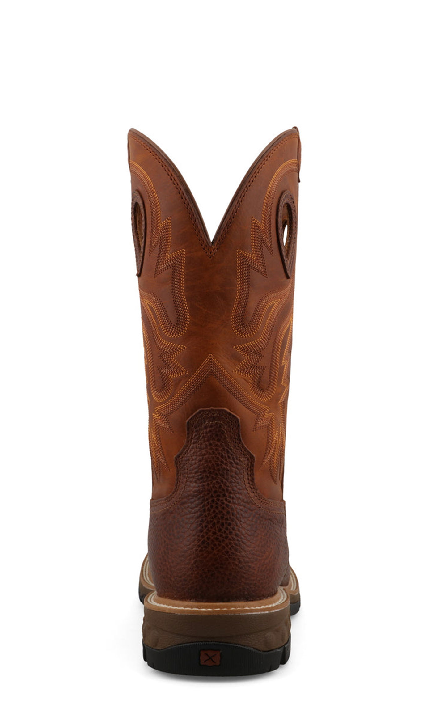 Twisted X Men’s Ginger and Rust CellStretch Leather Wide Square Toe Work Boots - Image 1