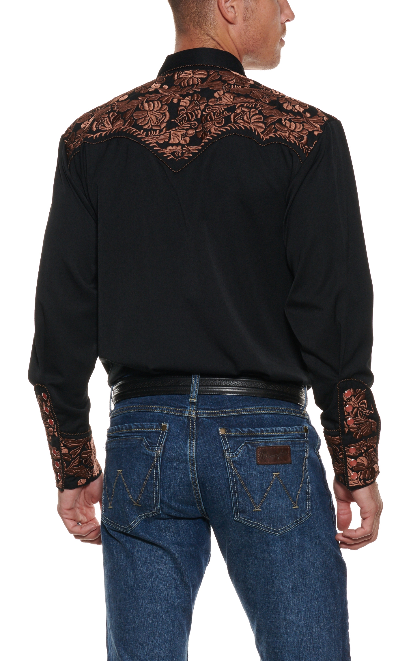 Scully Men's Black Legends Gunfighter Long Sleeve Western Shirt - Image 1