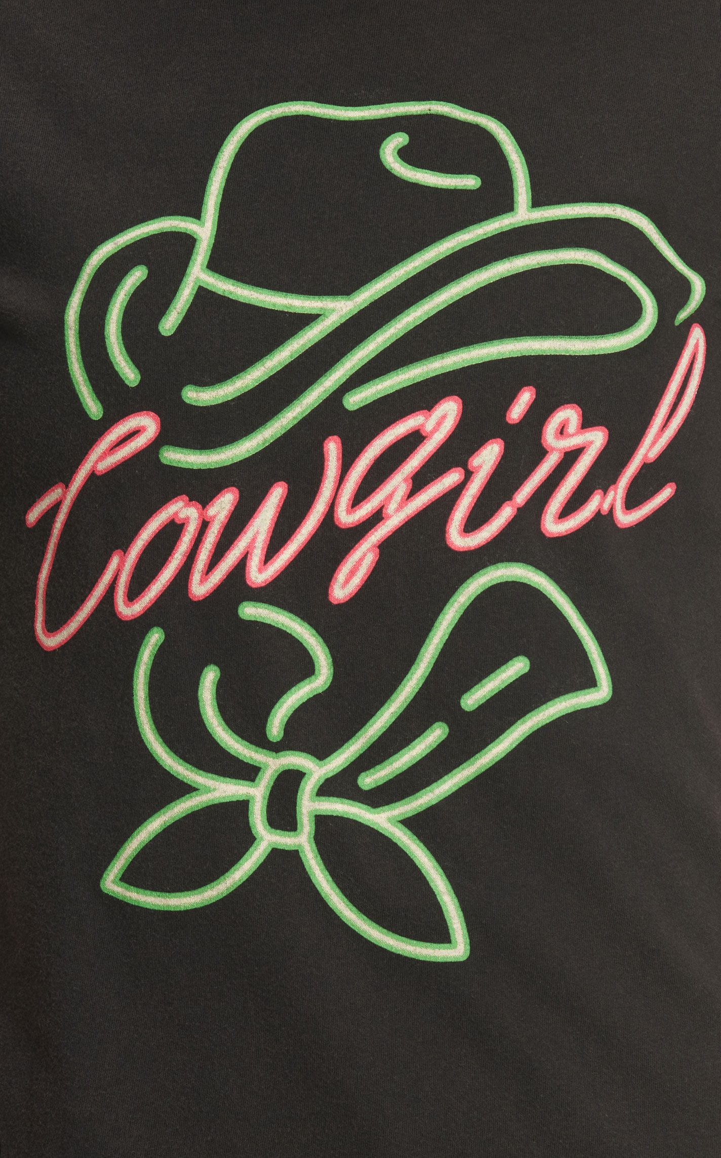 Zutter Women's Black & Neon Cowgirl Graphic T-Shirt - Image 1