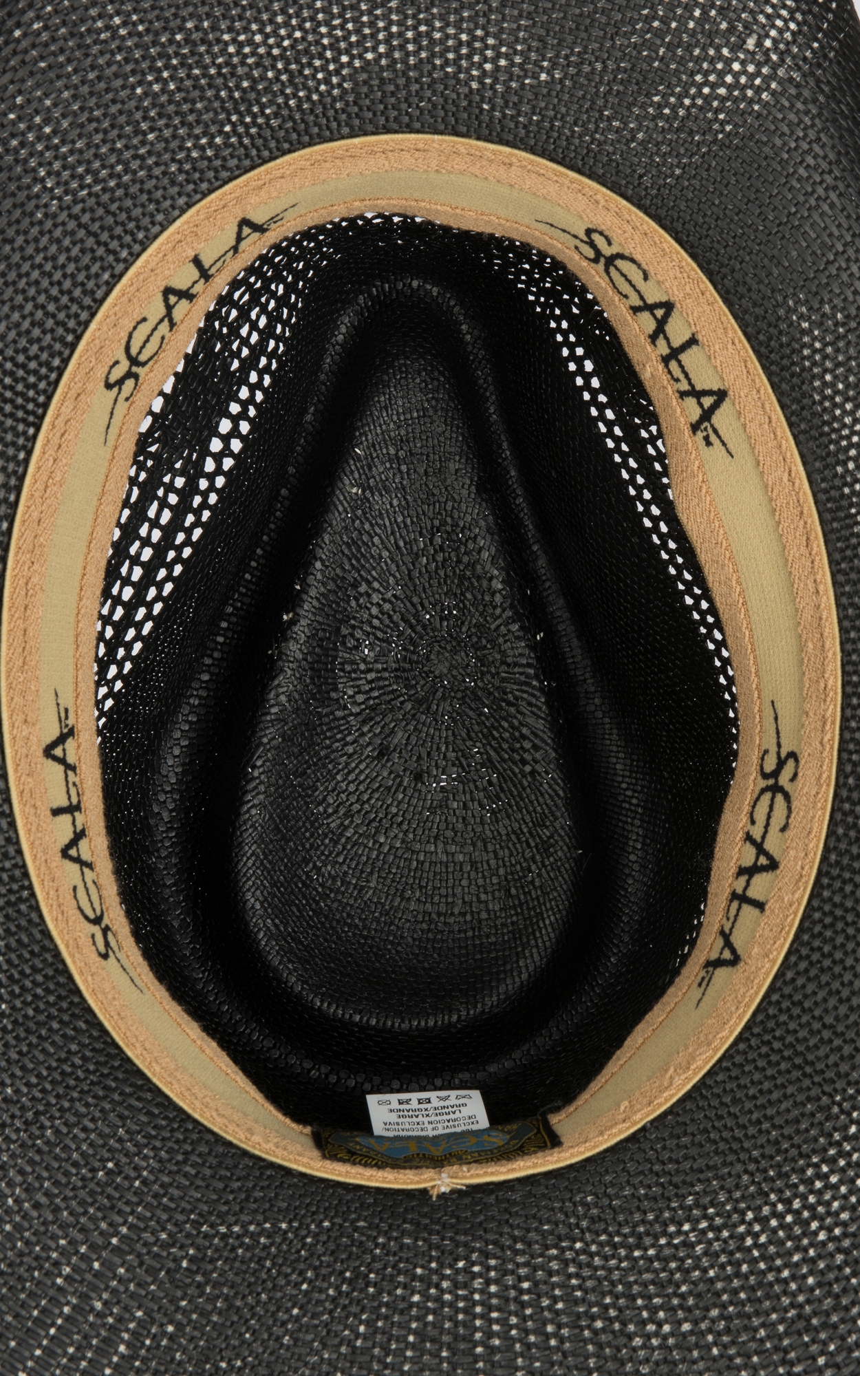Scala by Dorfman Pacific Black Bangora Vented Straw Fashion Cowboy Hat L/XL - Image 1