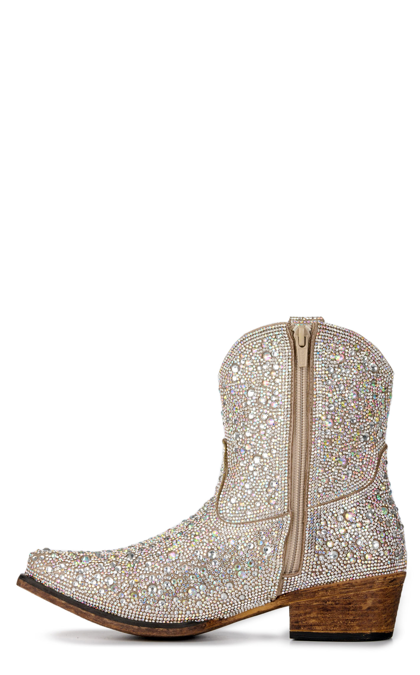 Roper Women's Shay Jewels Silver Rhinestone Snip Toe Cowboy Booties - Image 1